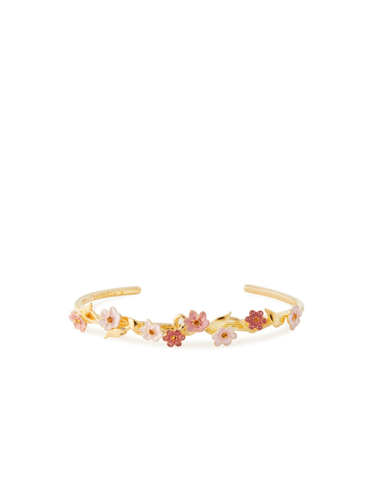 Pink Jasmine Flower Cuff Bracelet