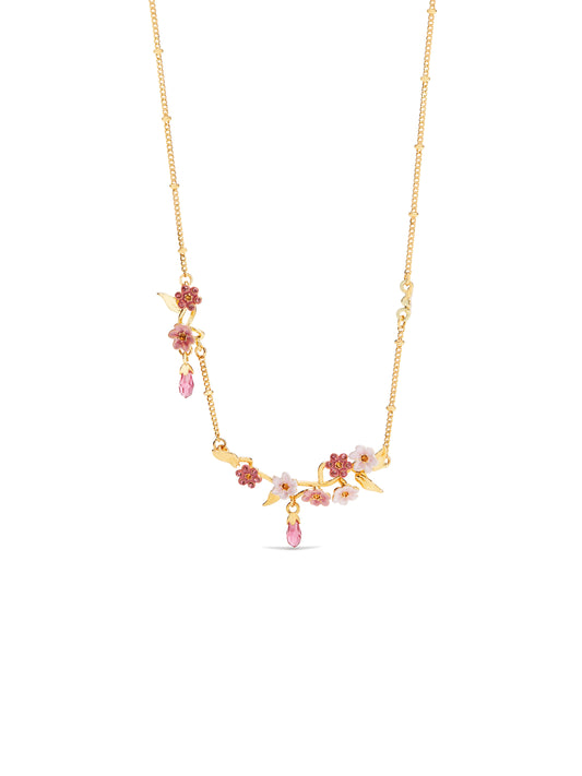 Pink Jasmine Flower Statement Necklace | ausp3051