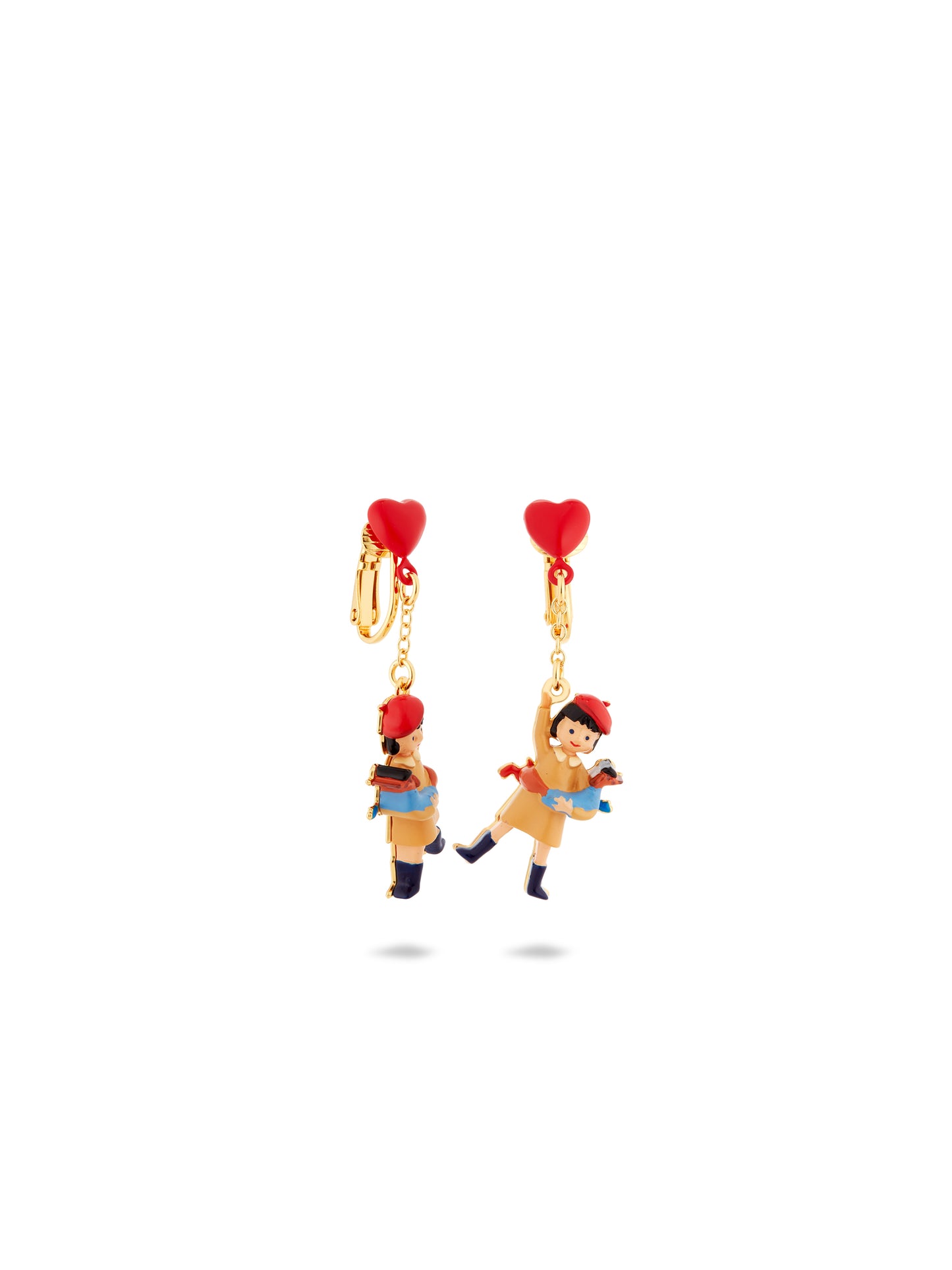 Little Girl, Dachshund And Inflatable Heart Balloon Earrings