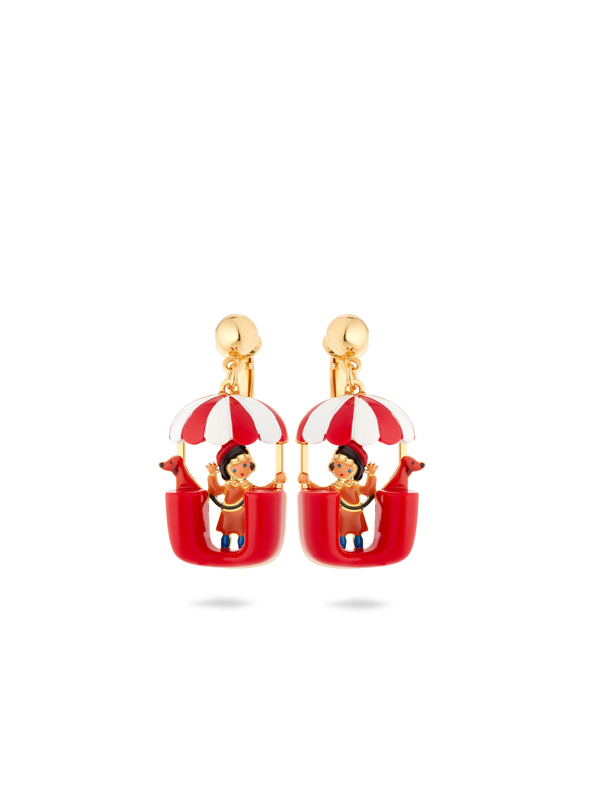 Little Girl And Dachshund On A Ferris Wheel Earrings | auto1081