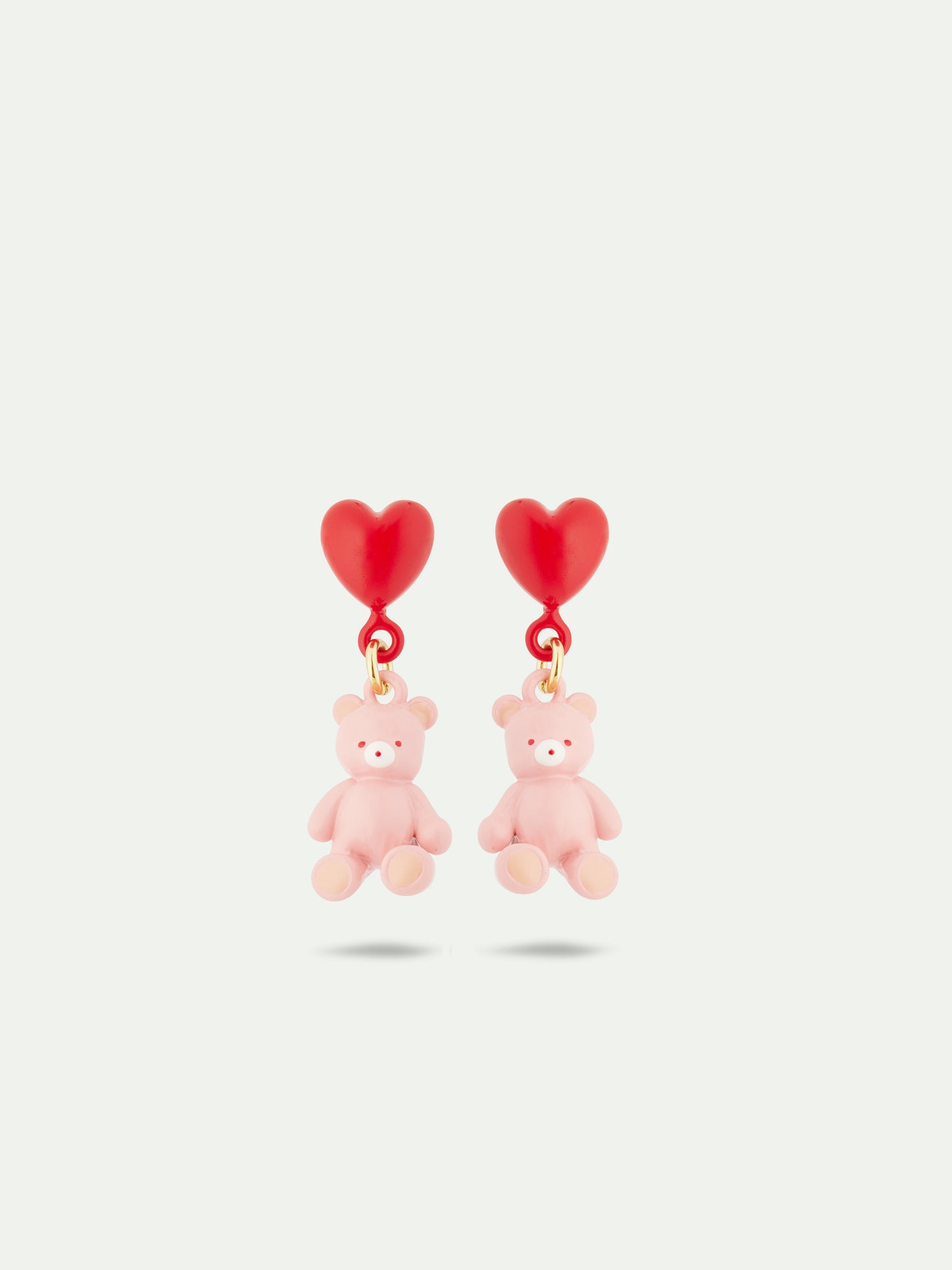 Teddy Bear And Heart Balloon Earrings | auto1111