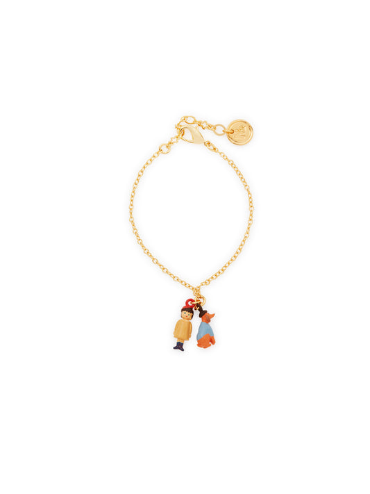 Little Girl And Dachshund Charm Bracelet