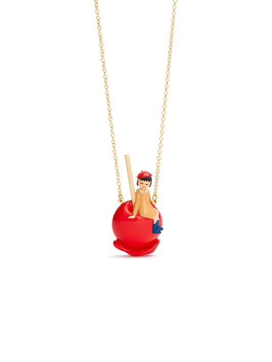 Little Girl On A Candy Apple Pendant Necklace | auto3051