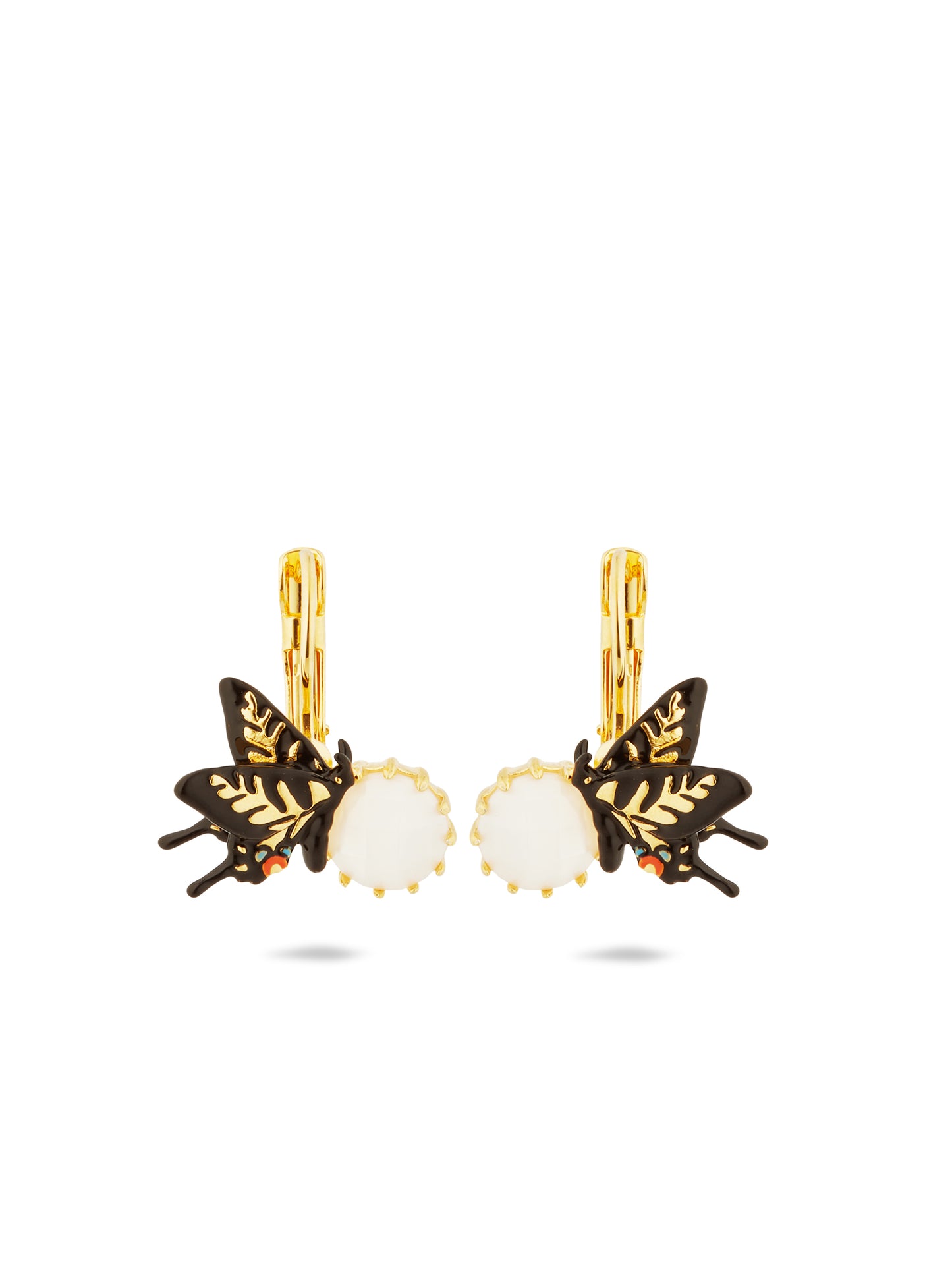 Sleeper Earrings, Butterfly And Faceted Crystal | autr1041