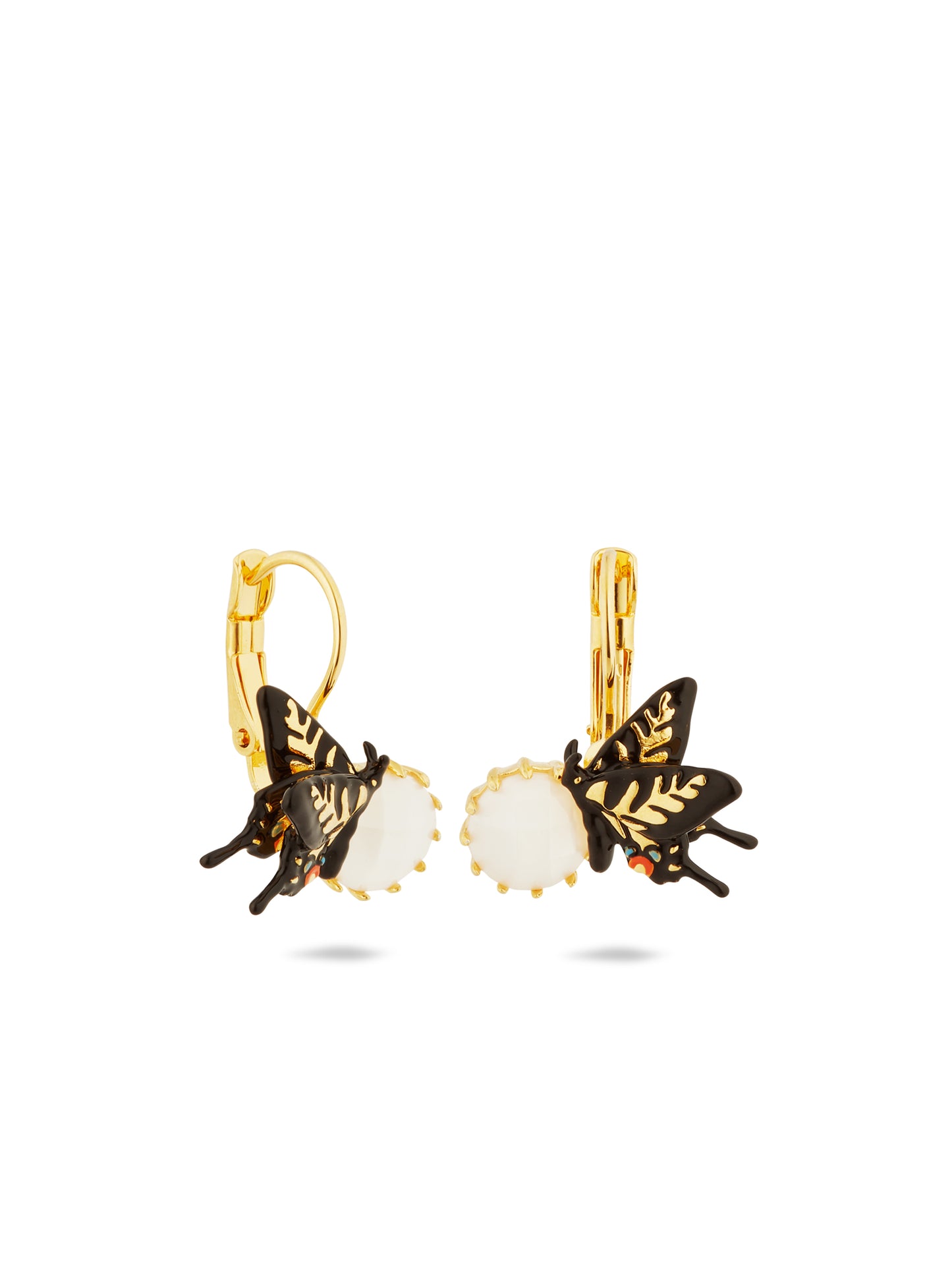 Sleeper Earrings, Butterfly And Faceted Crystal | autr1041