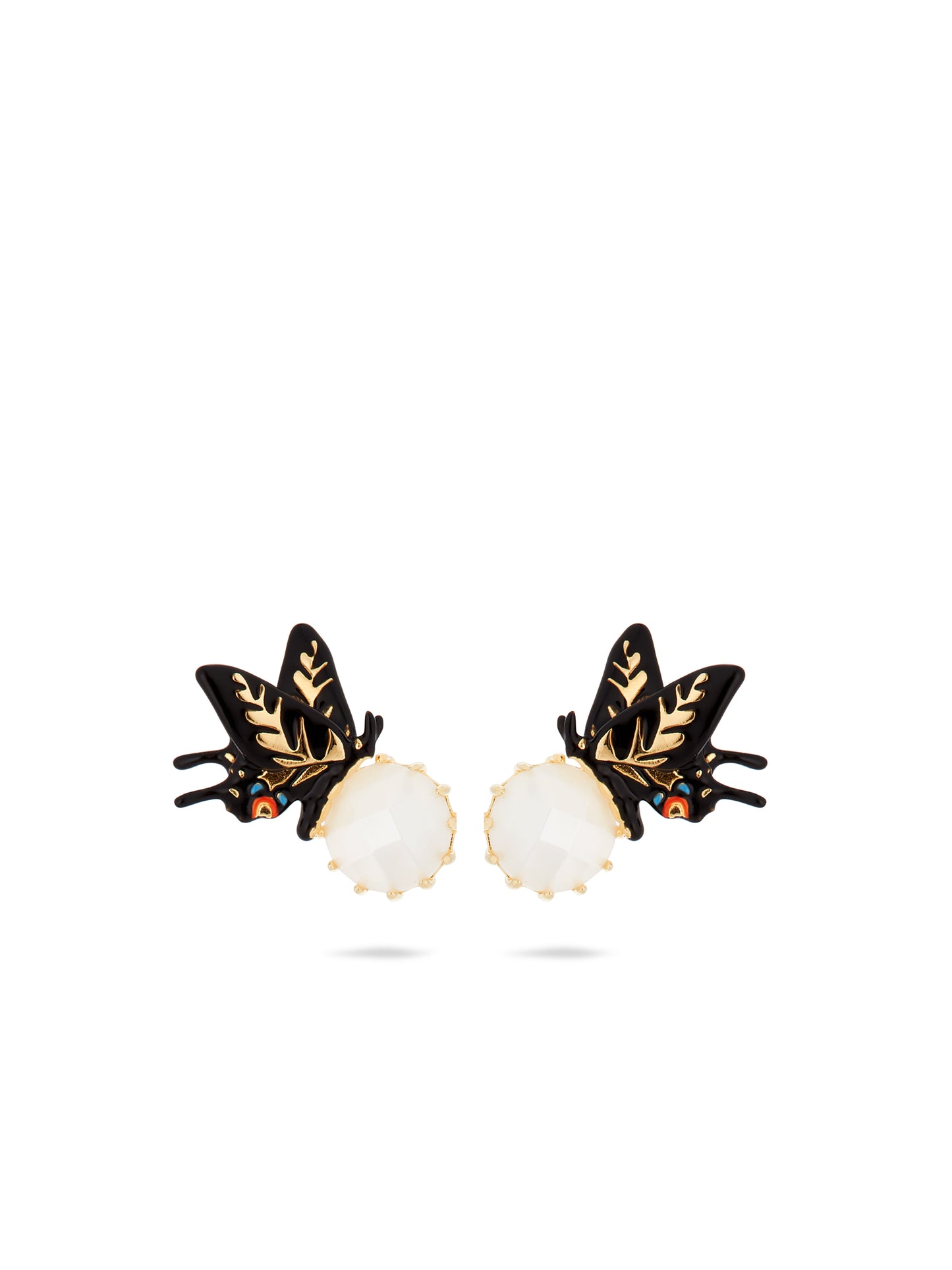 Sleeper Earrings, Butterfly And Faceted Crystal | autr1041