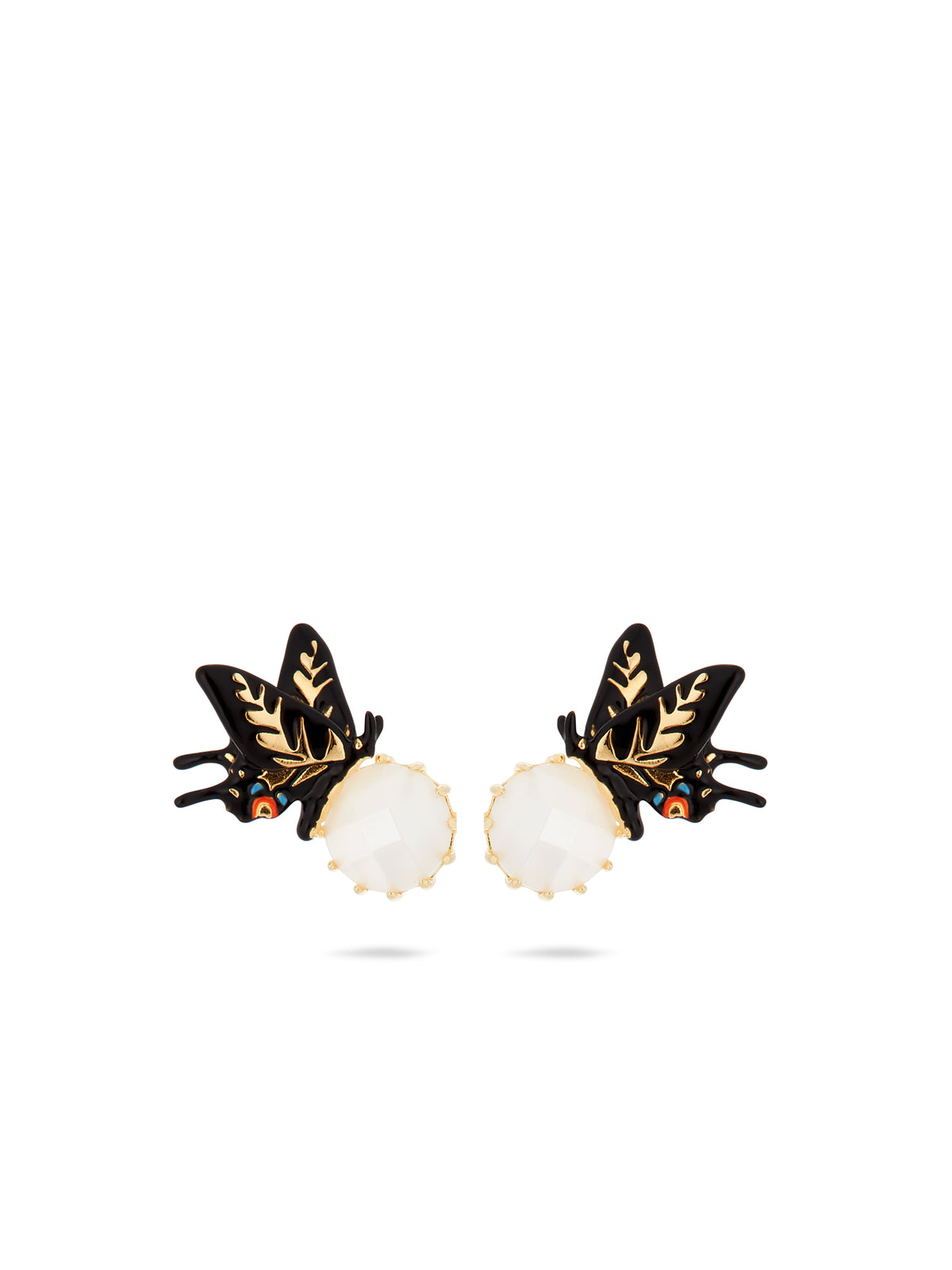 Sleeper Earrings, Butterfly And Faceted Crystal | autr1041