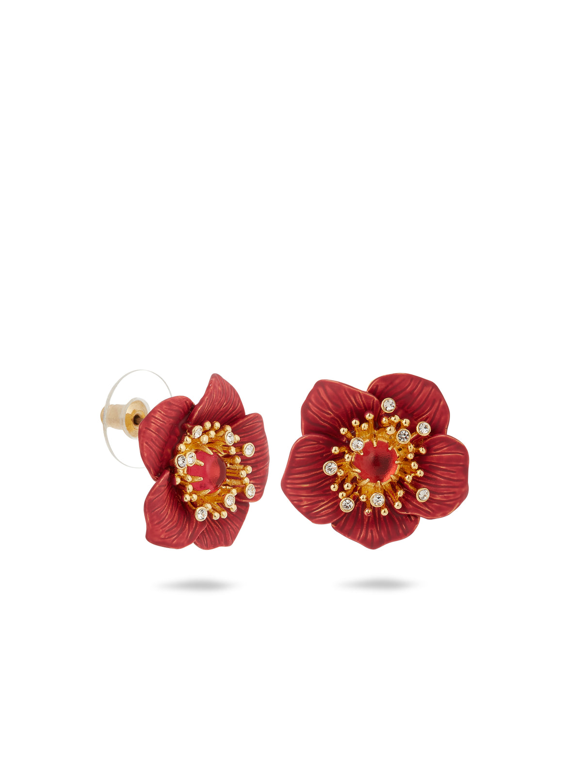 Red Hellebore Christmas Flower Earrings | auvh1061
