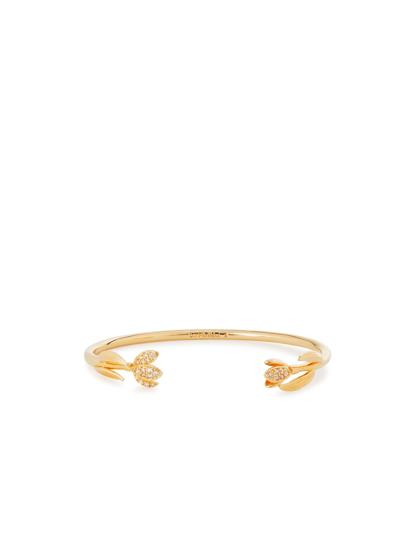 Leaves Paved With Cubic Zirconia Cuff Bracelet | auvh2031