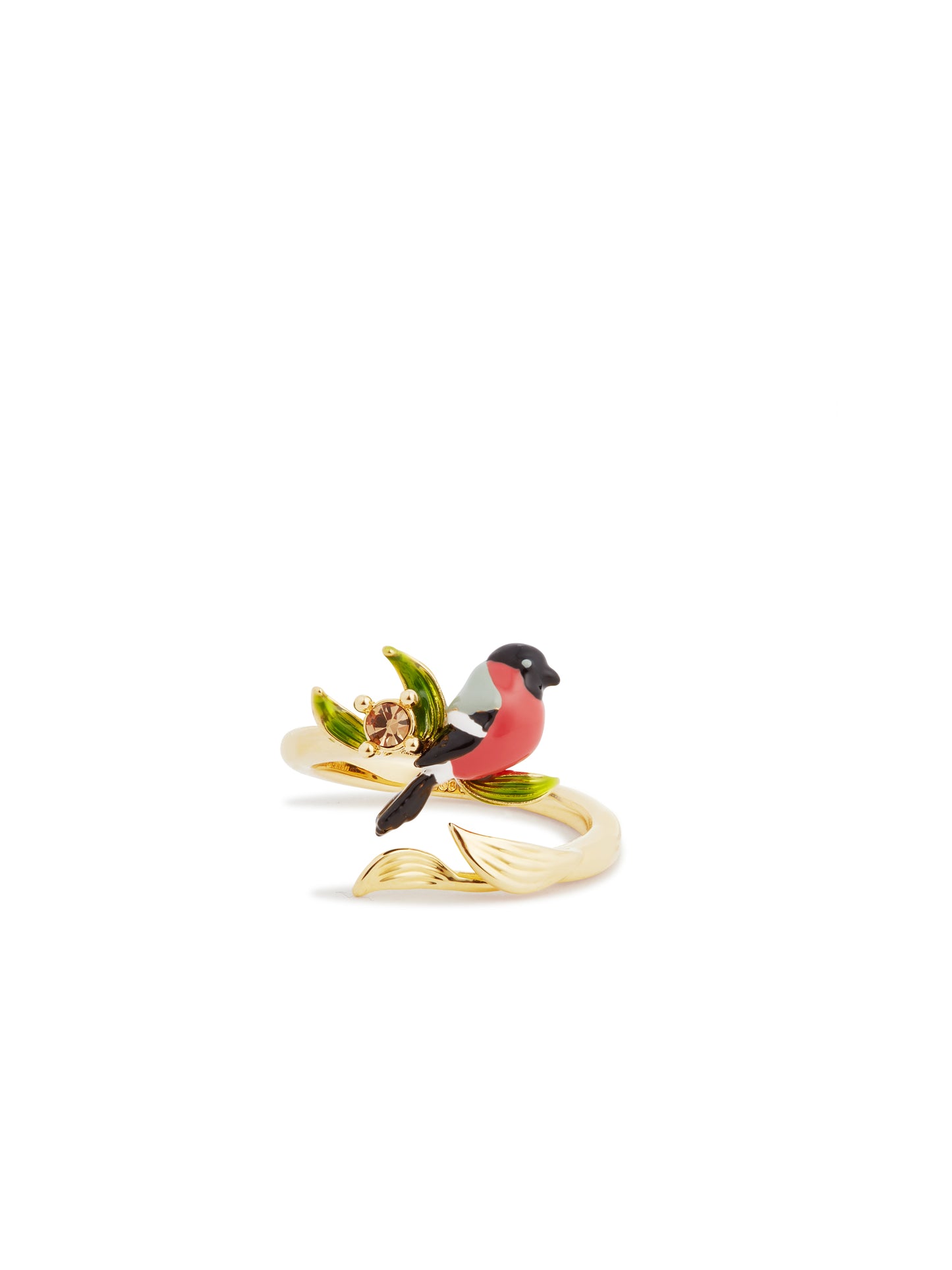 Bullfinch And Crystal Adjustable Ring | auvh6021