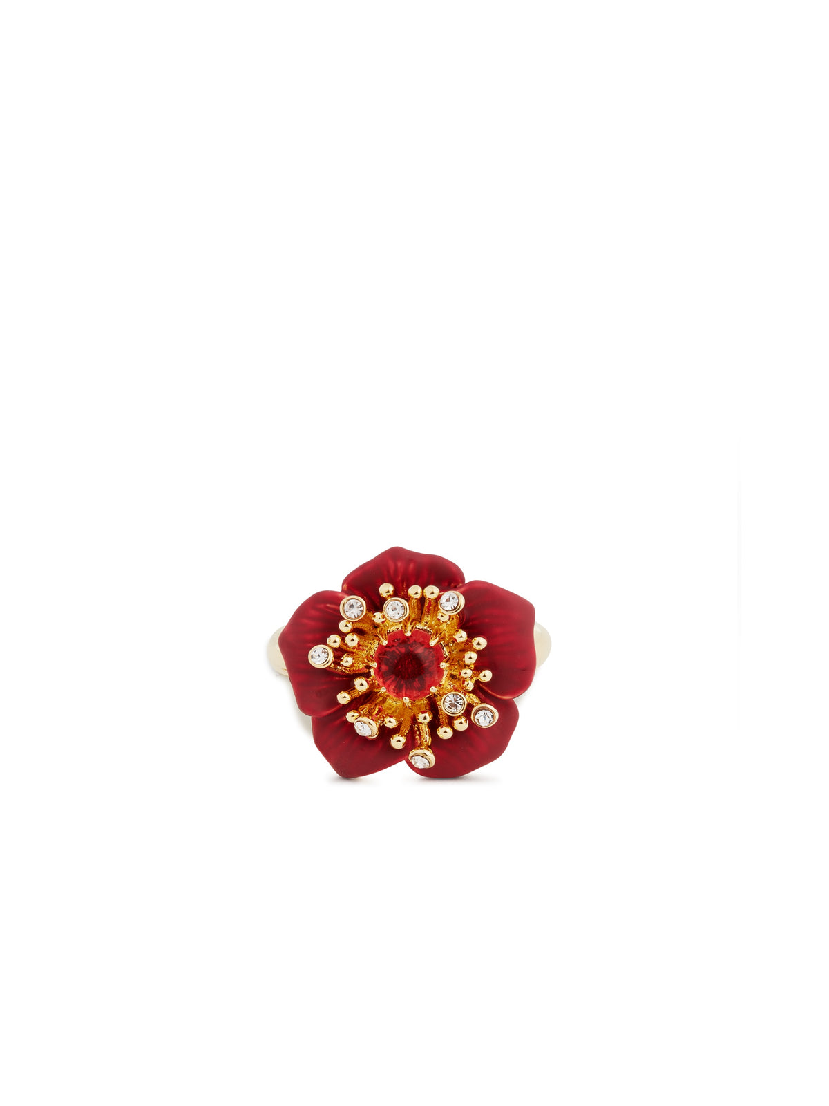 Fine Ring With Red Hellebore Flower | auvh6031