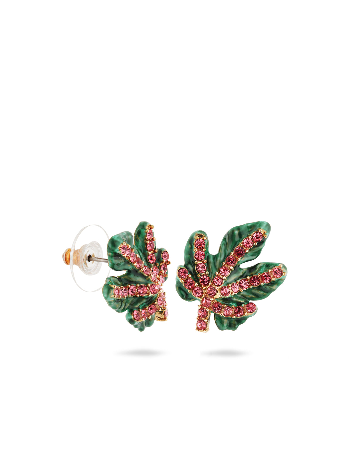 Vine Leaf And Faceted Crystal Earrings | auvi1061