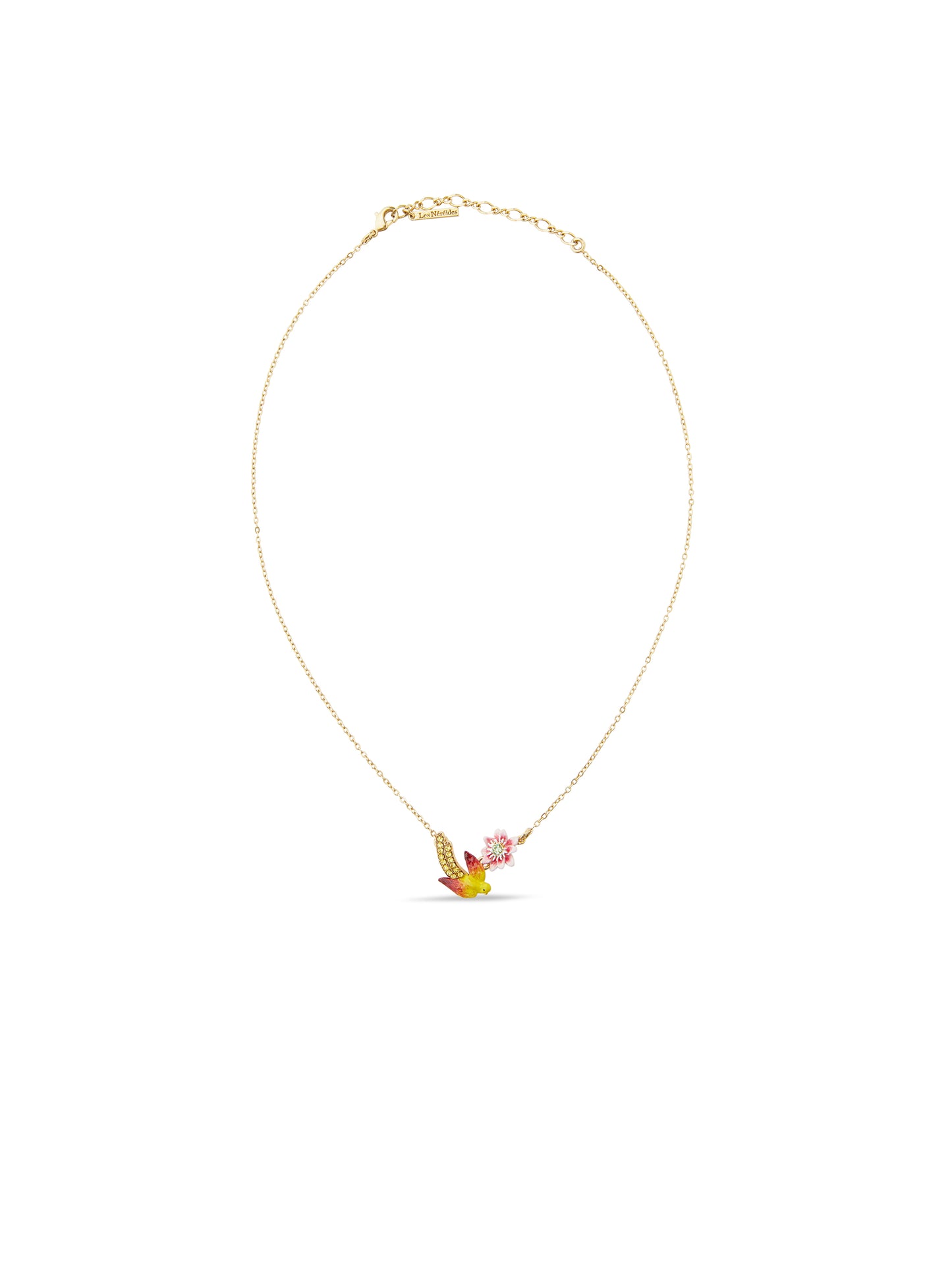 Budgie And Passion Flower Pendant Necklace | auvi3051
