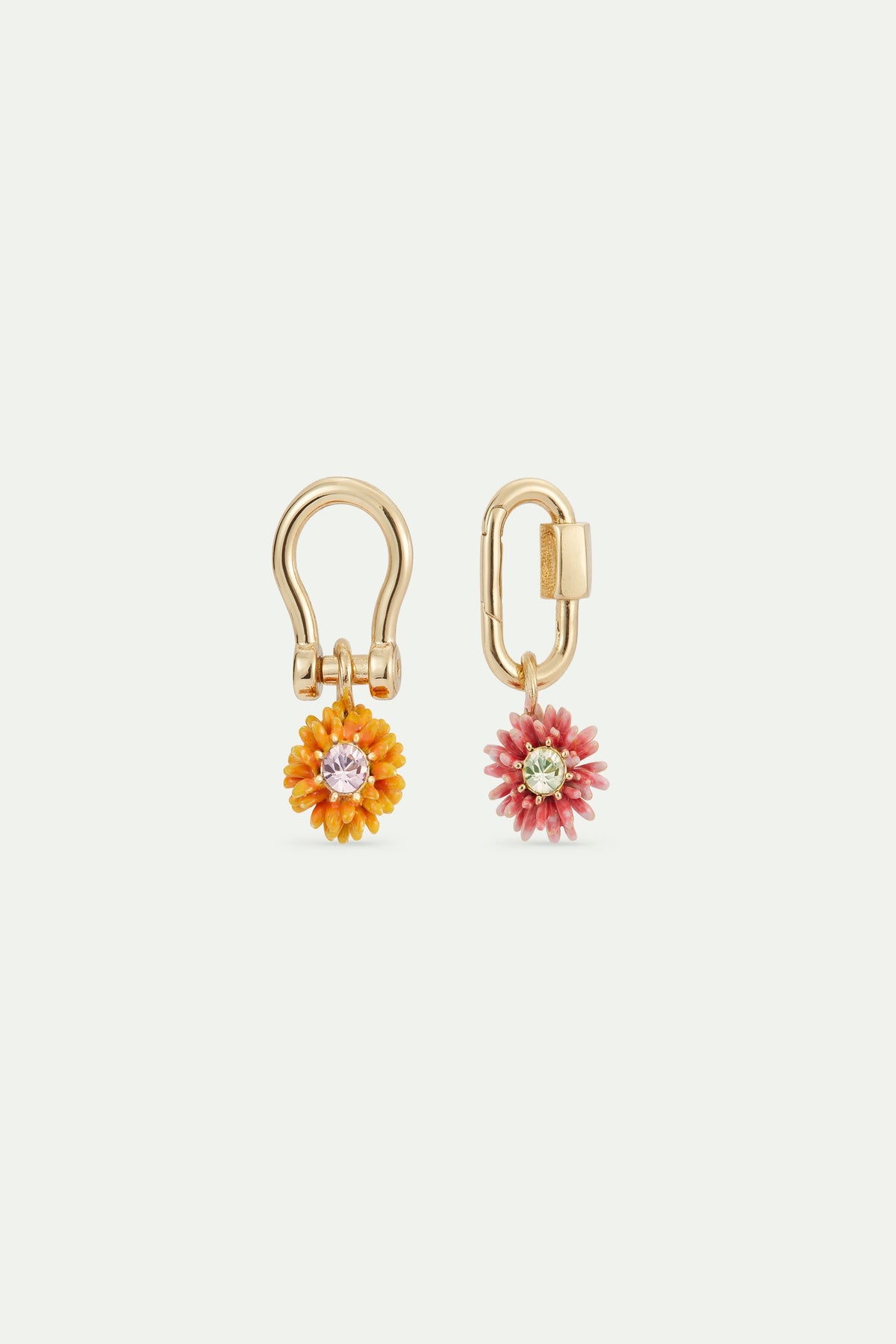 Carabiner And Flower Earrings | AVFR1031