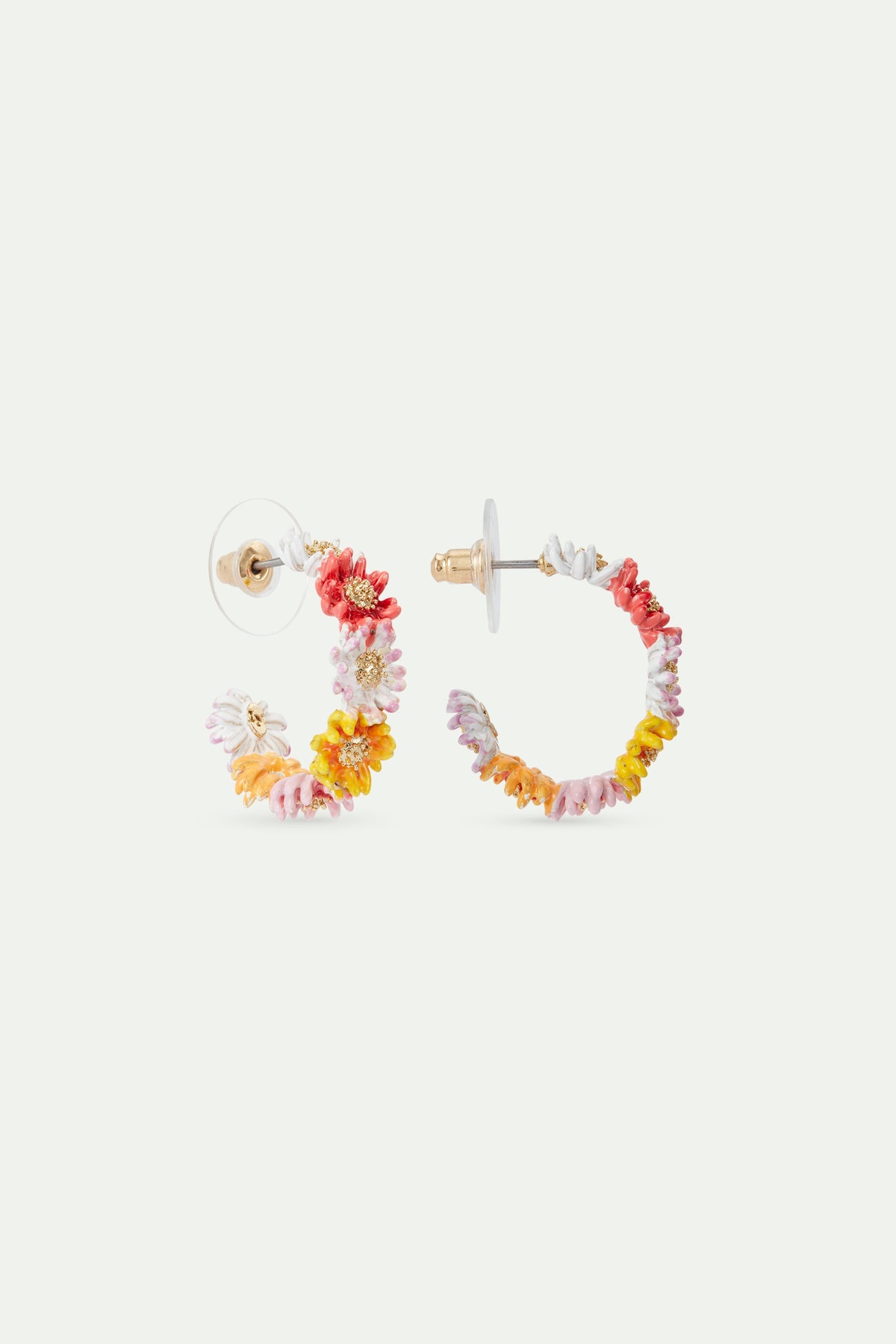 Daisy And Zinnia Crown Hoop Earrings | AVFR1041