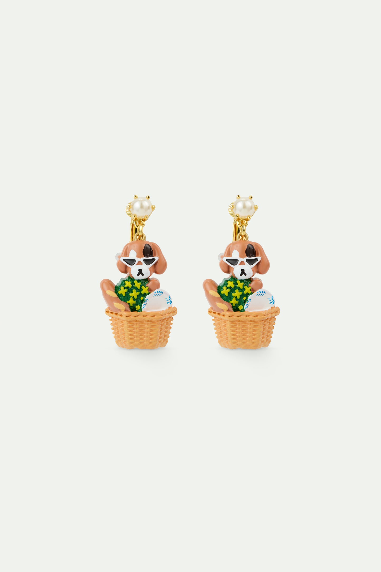 Dog And Picnic Basket Earrings | AVHP1081