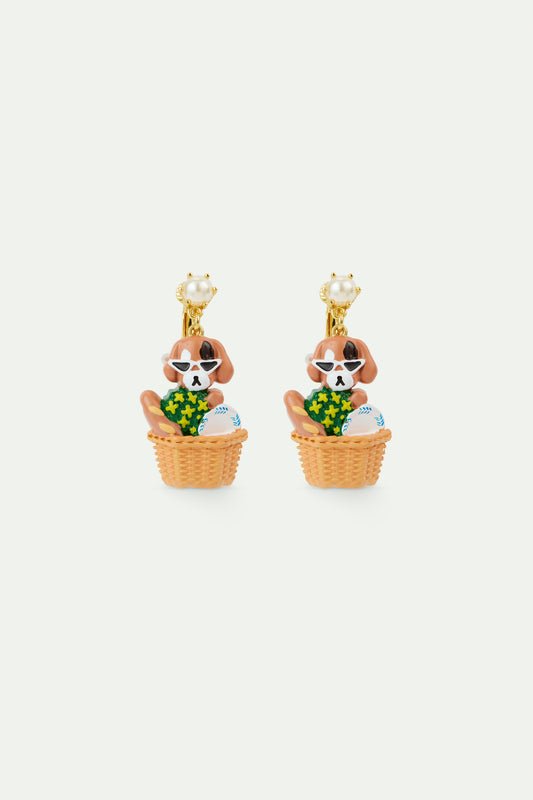 Dog And Picnic Basket Earrings