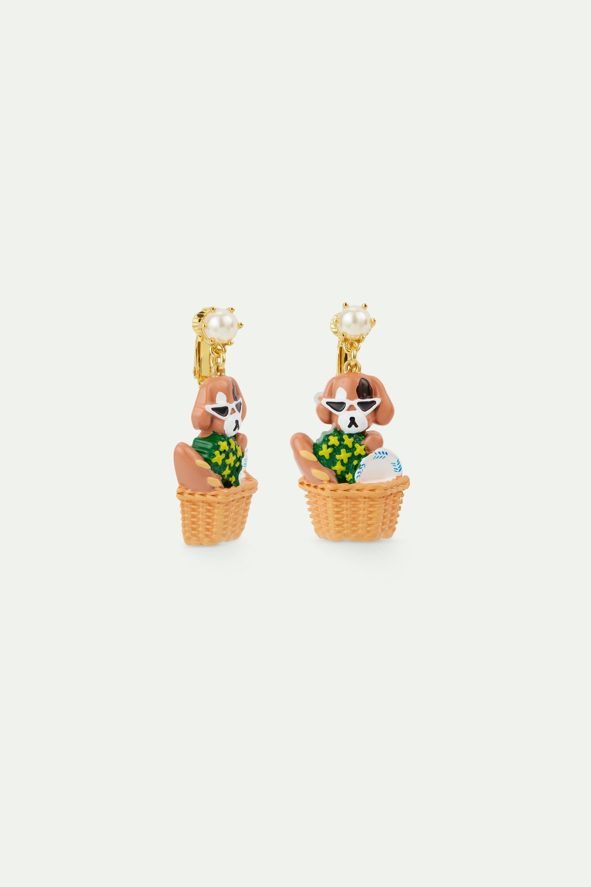 Dog And Picnic Basket Earrings | AVHP1081