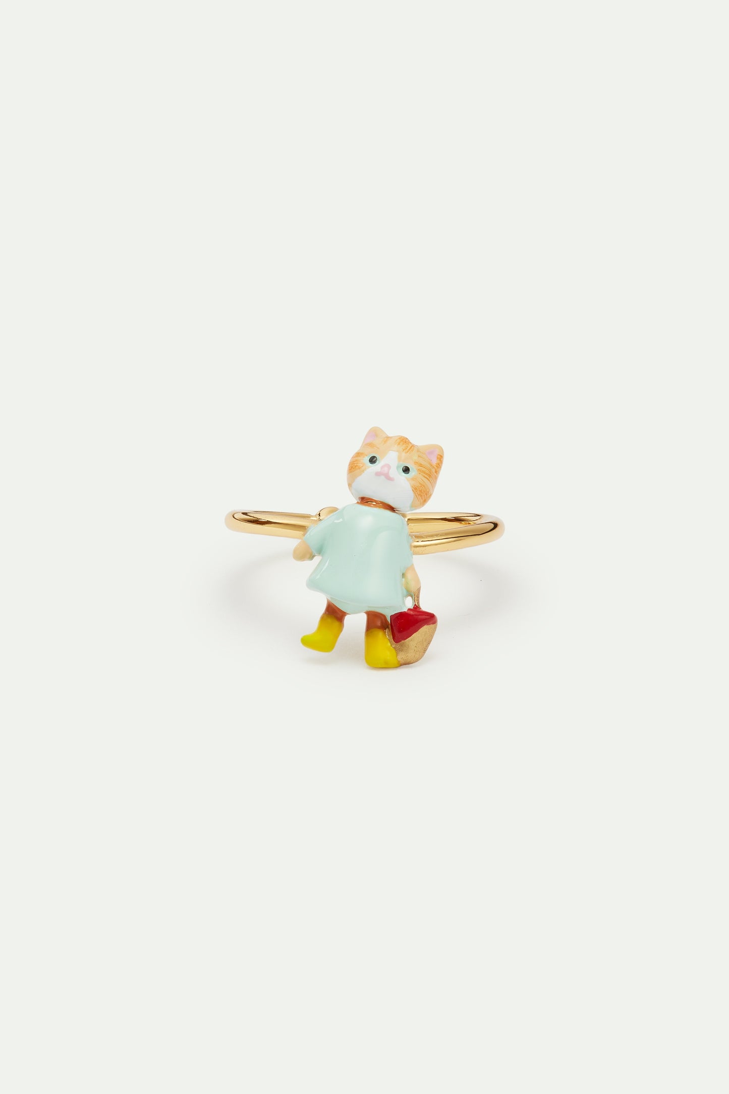 Ginger Kitten And Picnic Bag Adjustable Ring | AVHP6011