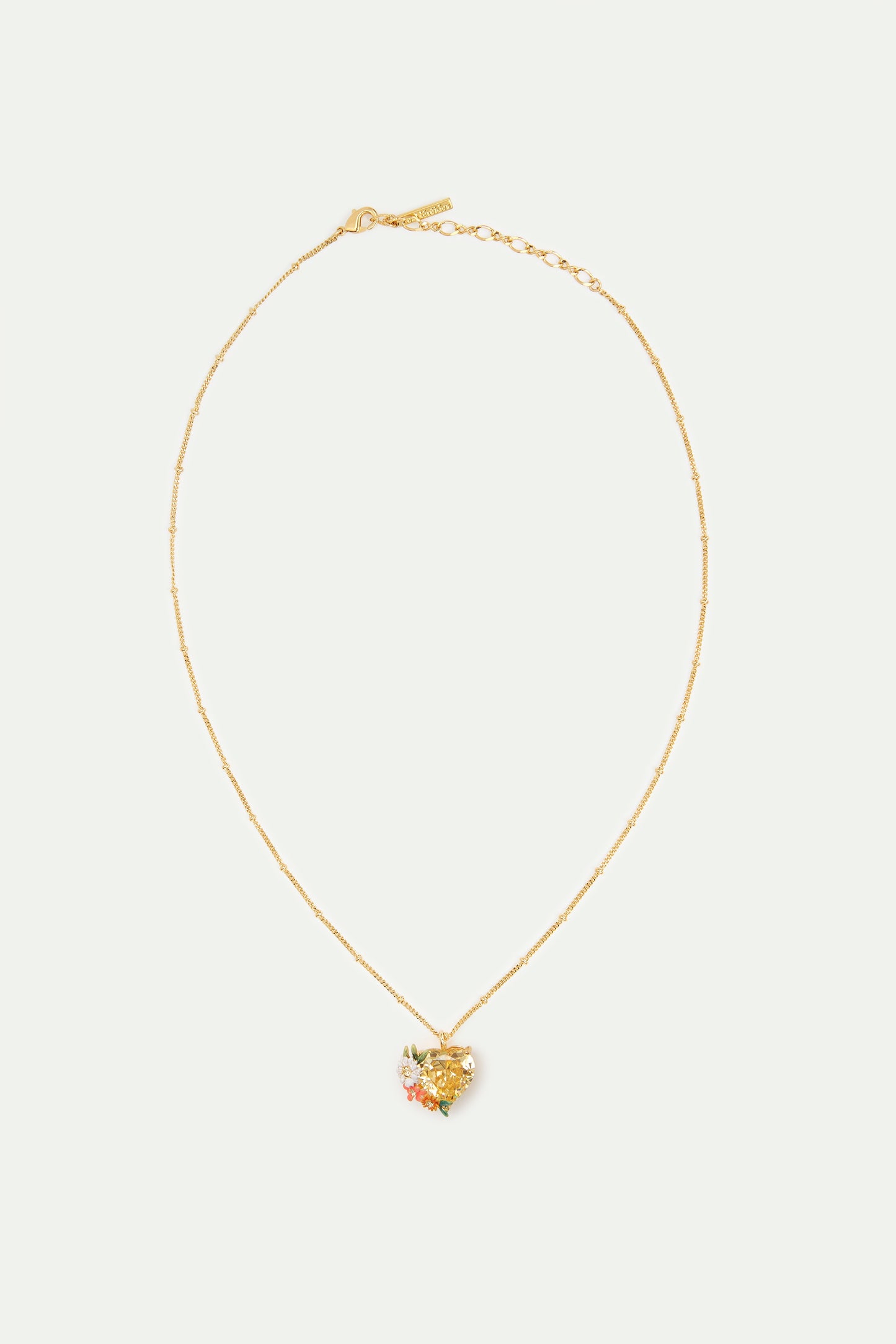 Yellow Heart, Zinnias An Daisies Pendant Necklace | AVJC3051