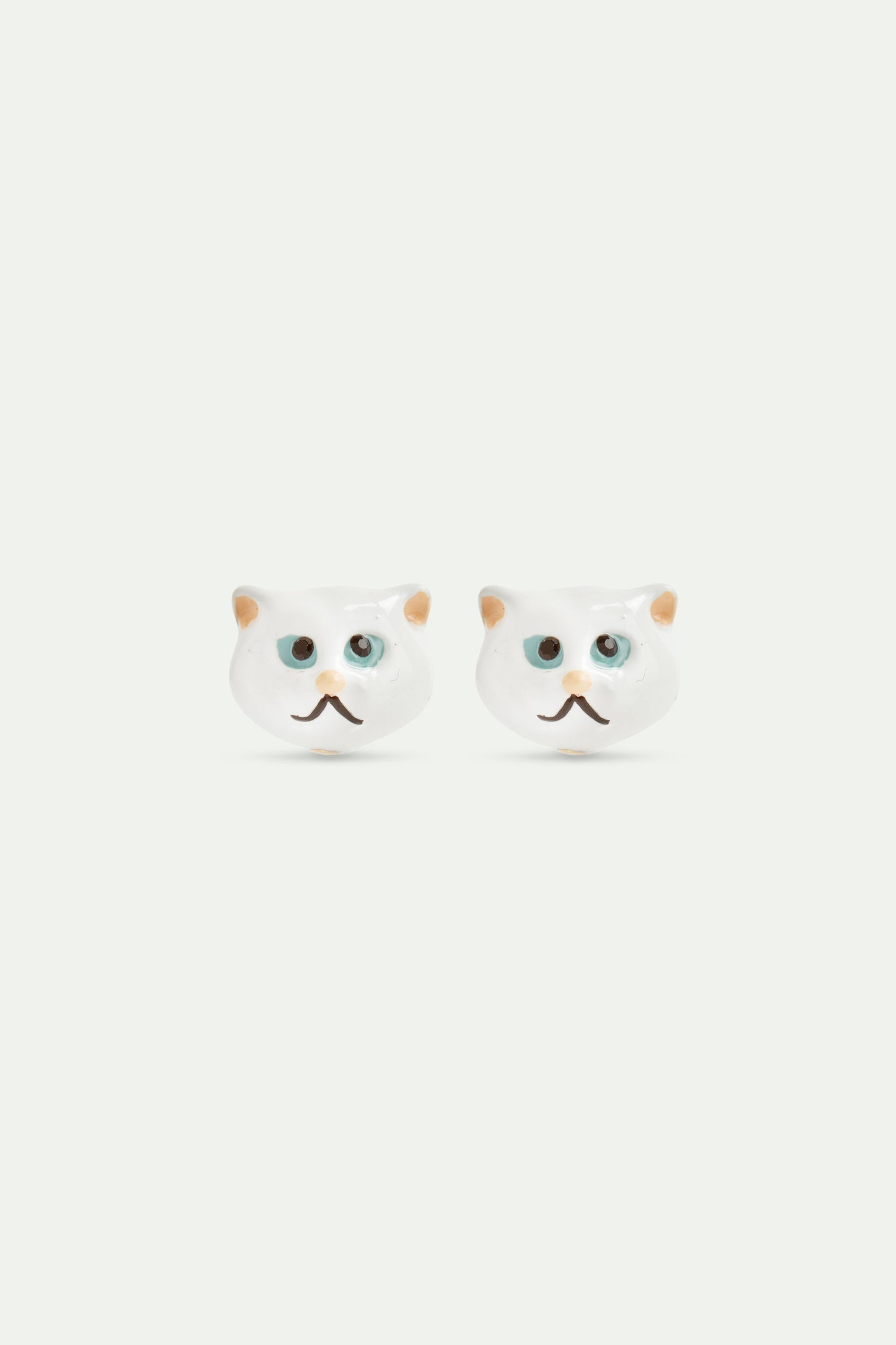 White Cat Head Post Earrings | AVLA1041