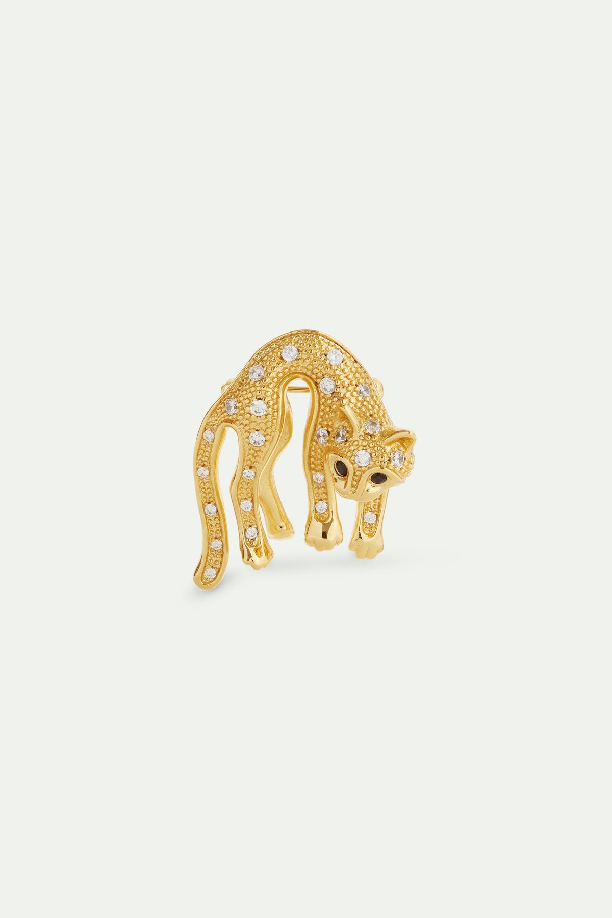 Golden Cat And Crystal Brooch | AVLA5011