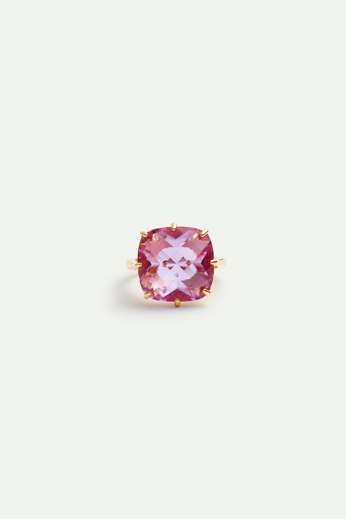 Lavender Diamantine Square Stone Solitaire Ring | AVLD6021