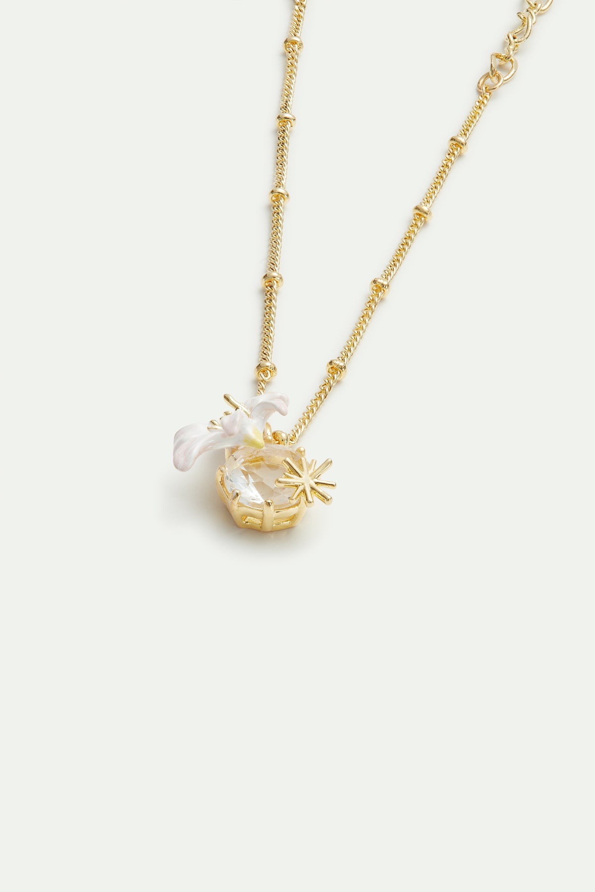 Lily Flower And Faceted Stone Bracelet | AVOP2021
