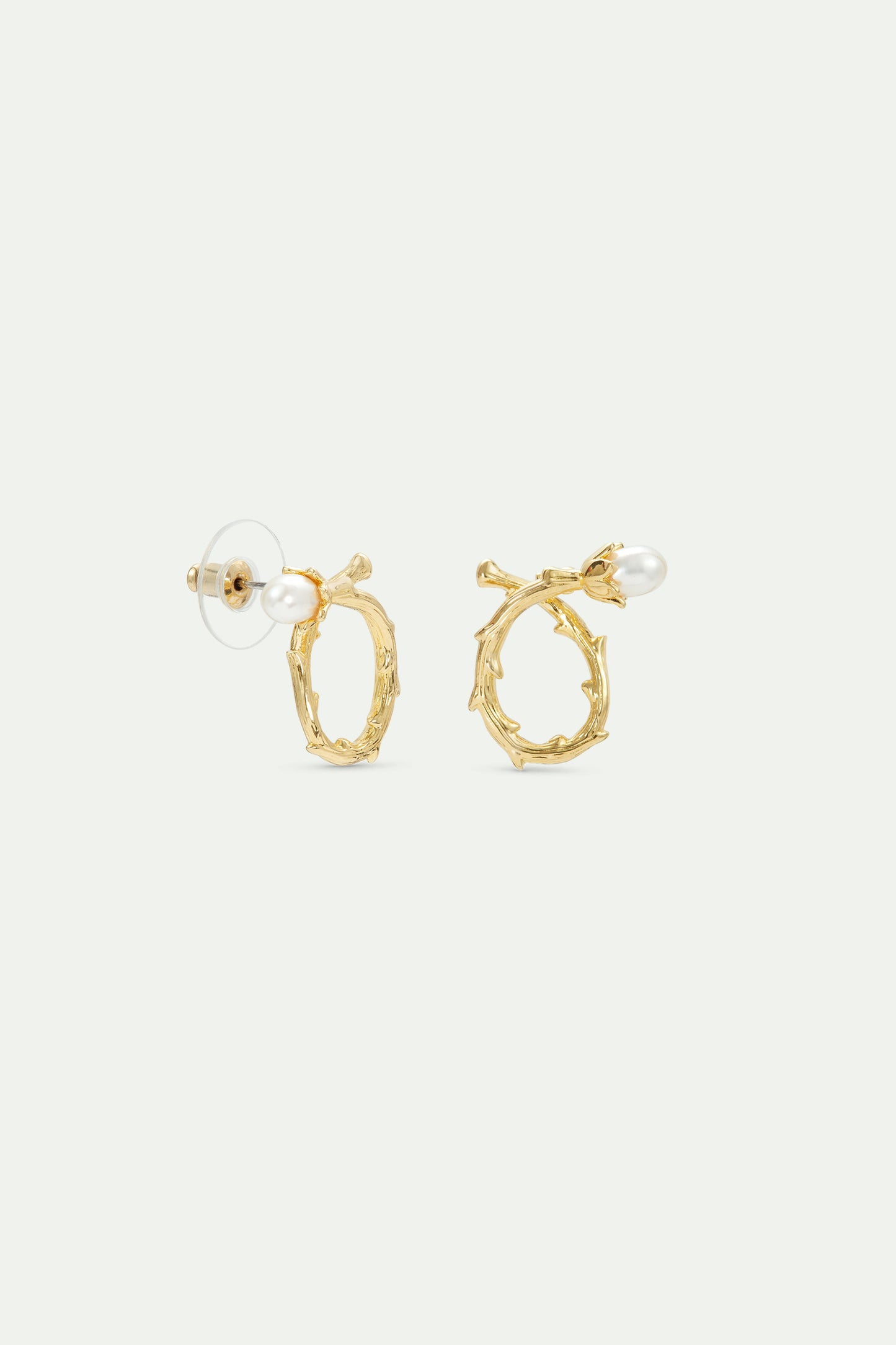 Twisted Post Golden Hoop Earrings | avpe1021