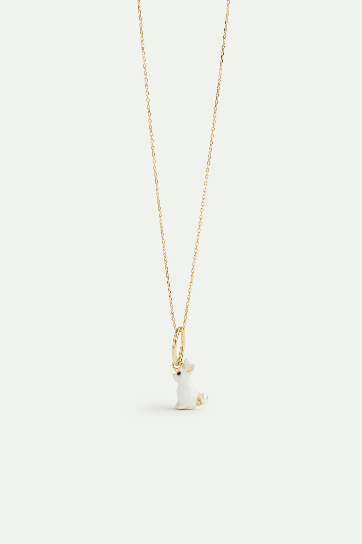 White Rabbit And Pearl Pendant, Clairvoyance And Comfort | avpe4121