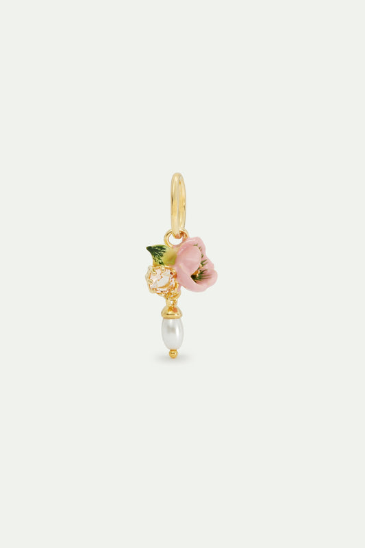 Pink Helleborus And Artificial Pearl Pendant, Feminity And Gentleness | avpe4421