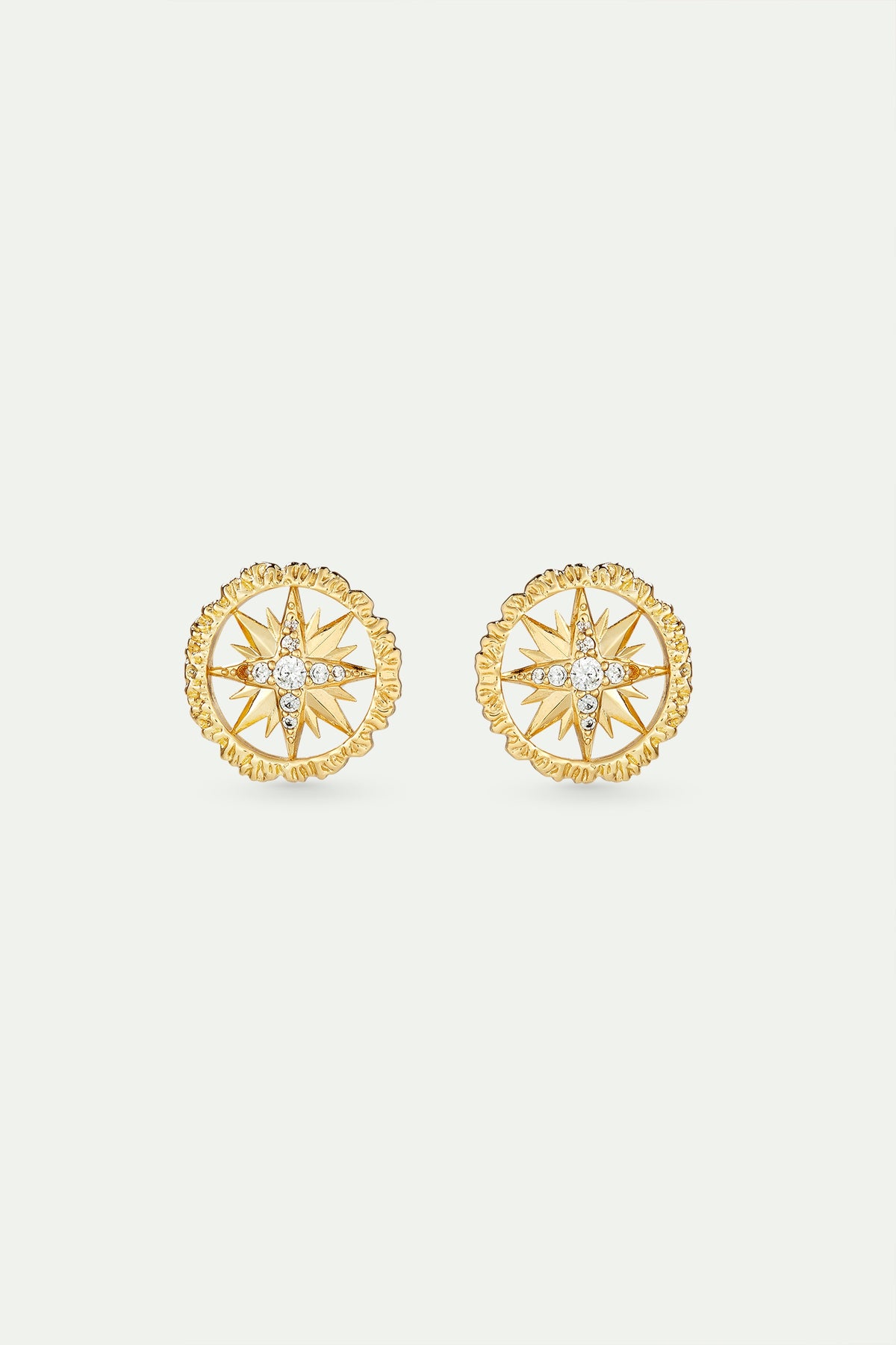 Golden Compass Rose Post Earring | AVSE1171