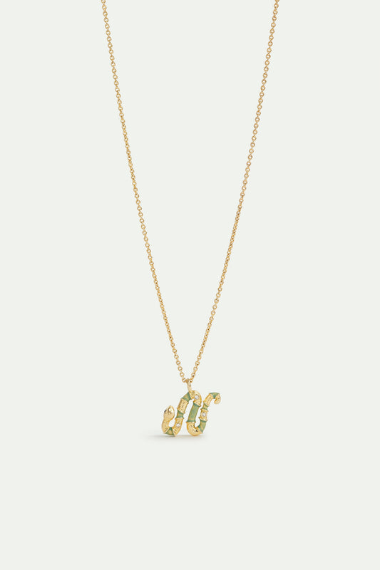 Green Snake Pendant Necklace | avsn3011