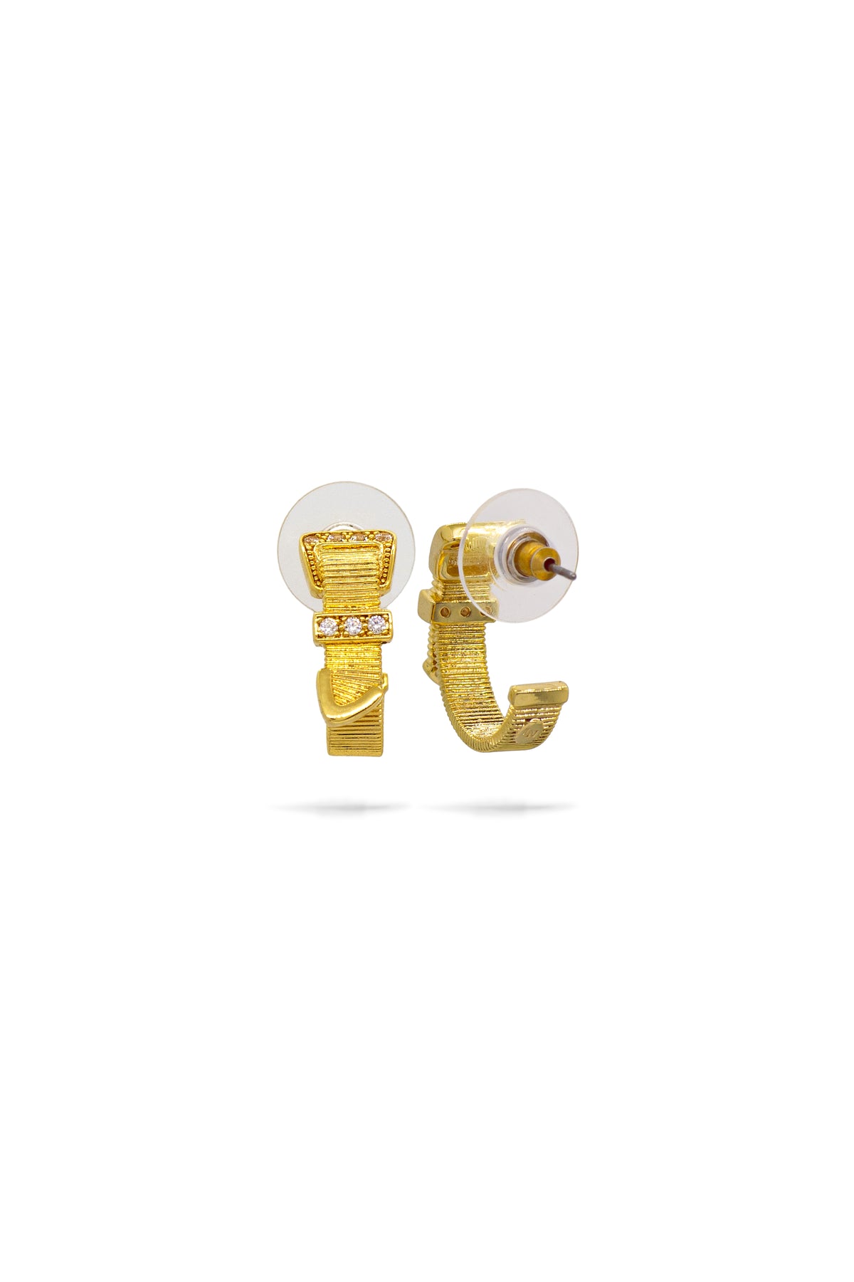 Gold-Plated Brass Belt And Crystal Hoop Earrings | avth1071