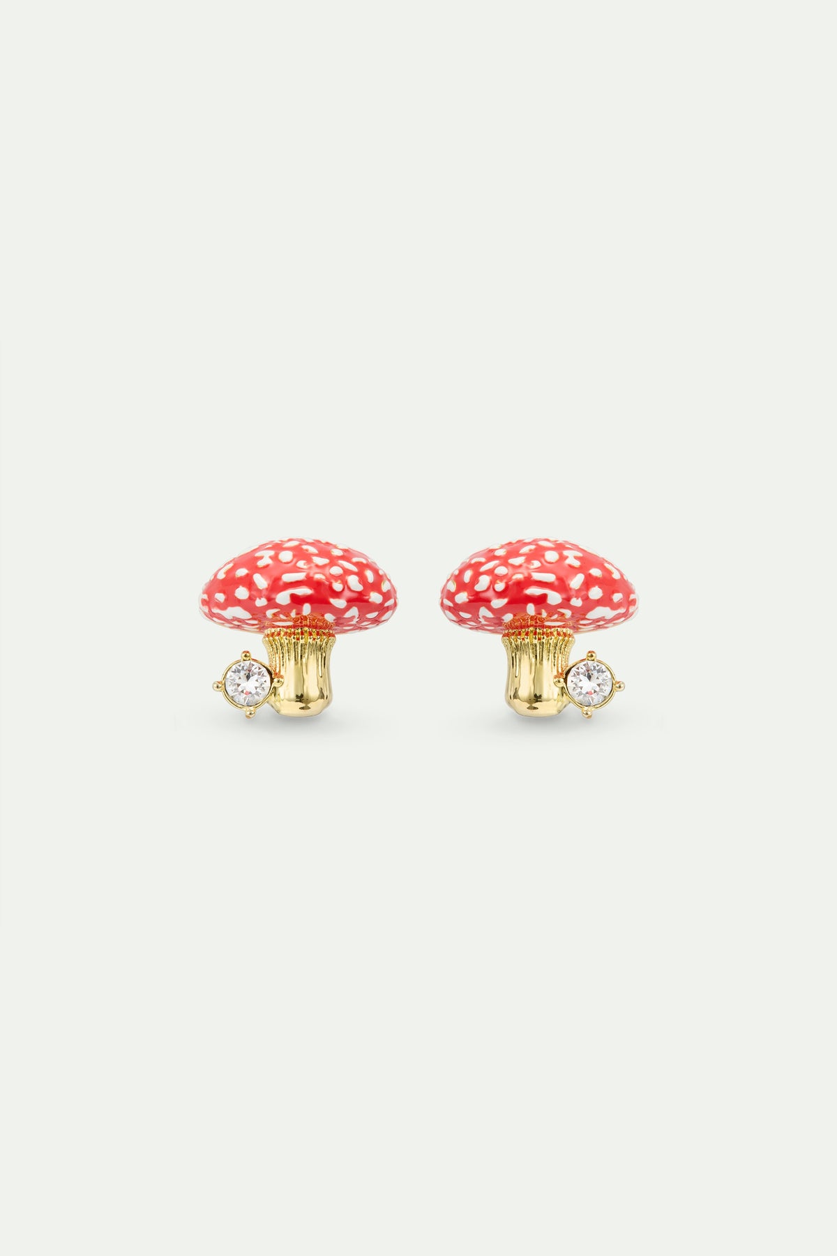 Gold And Red Mushroom Post Earrings | AWBB1031