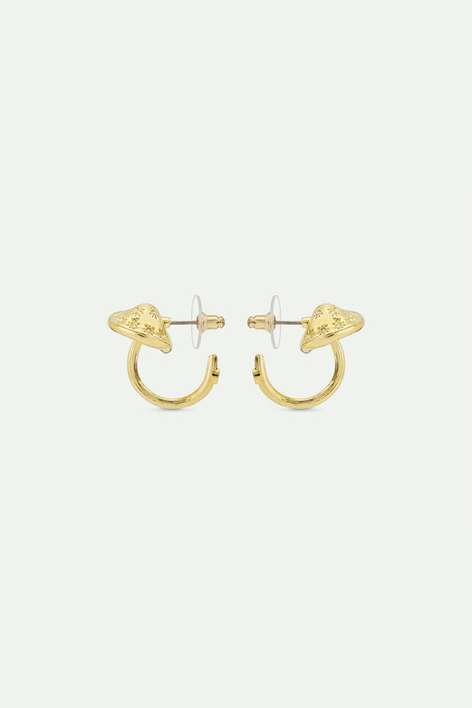 Mushroom Gold Hoop Earrings