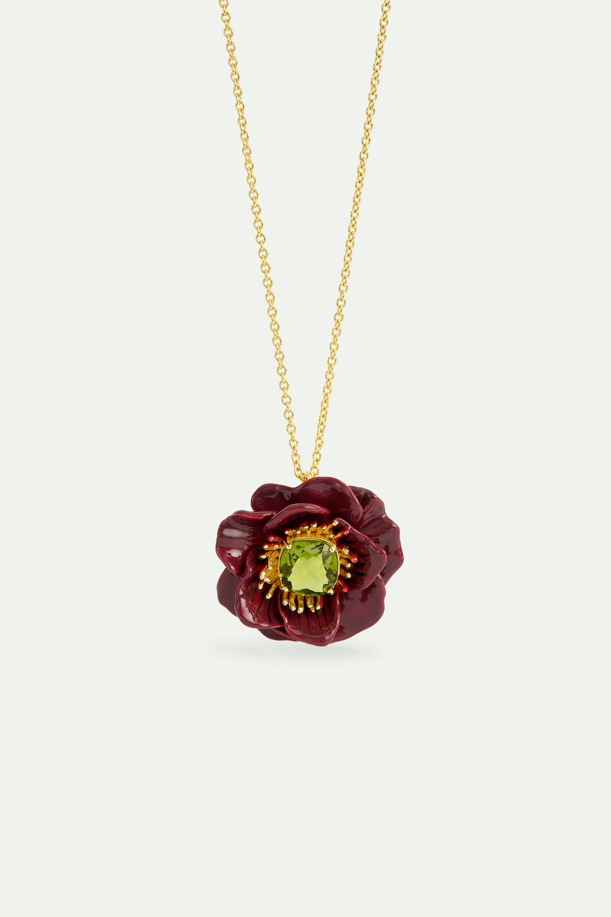 Burgundy Anemone Pendant Necklace | AWBB3021