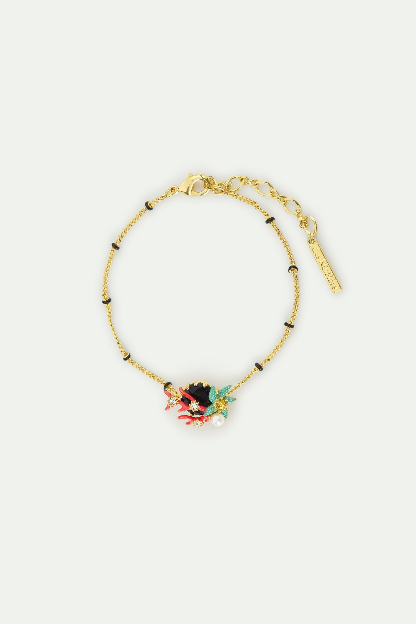 Fine Black Round Stone Bracelet