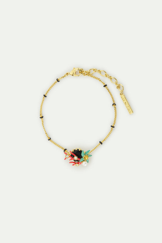 Fine Black Round Stone Bracelet