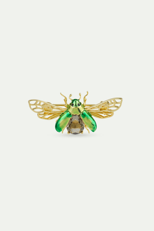 Flying Green Rose Chafer Brooch | AWCC5011