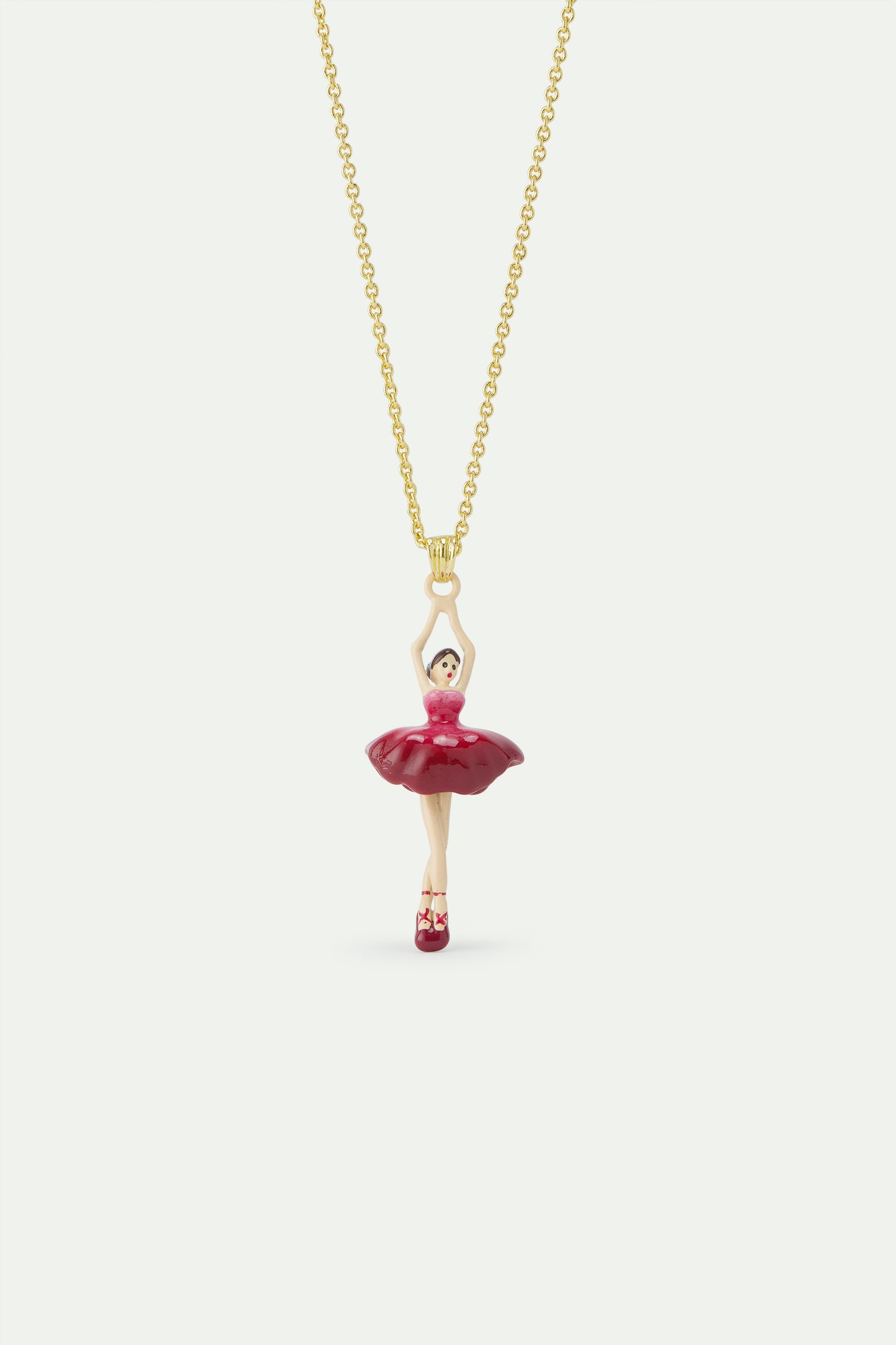 Ballerina With Pink Gradient Tutu Pendant Necklace | awdd3591