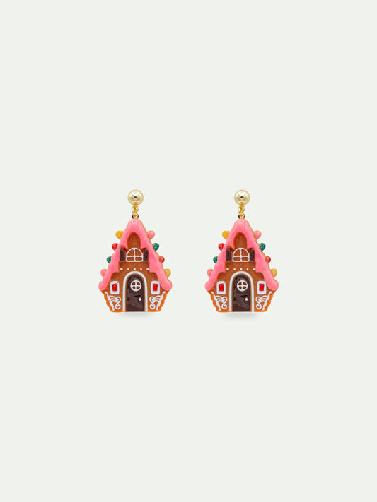 Dangle Hansel & Gretel Gingerbread House Earrings