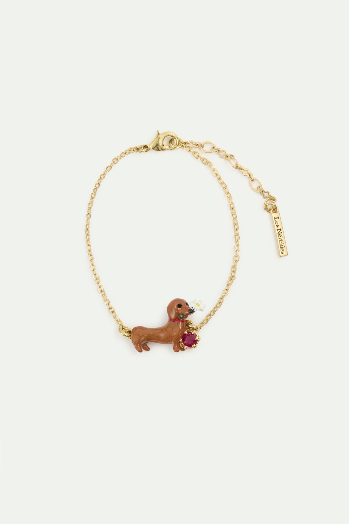 Basket. Daisy And Red Crystal Fine Bracelet | AWLA2021