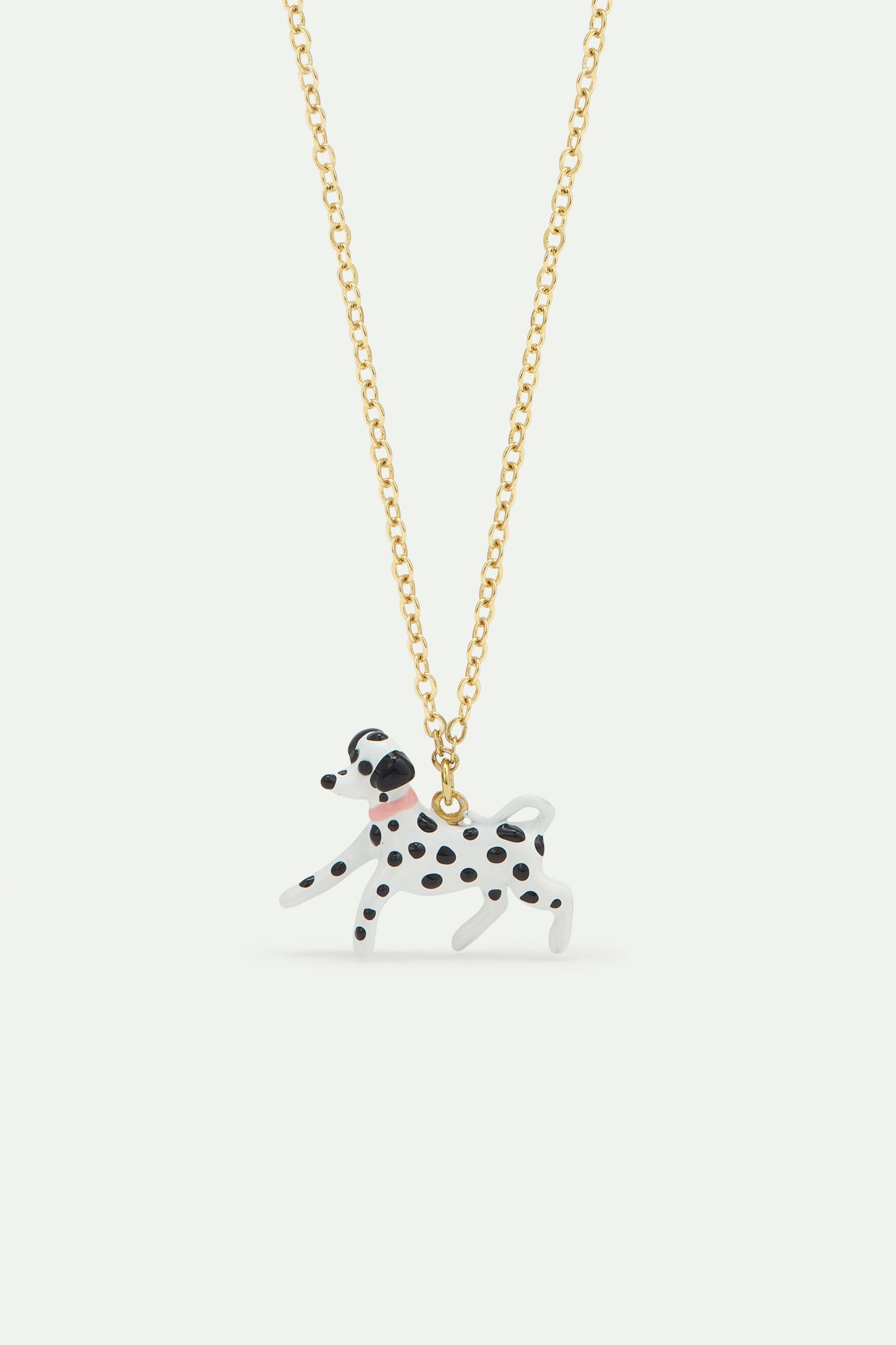 Black And White Dalmatian Pendant Necklace