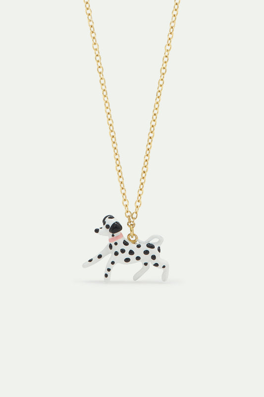 Black And White Dalmatian Pendant Necklace