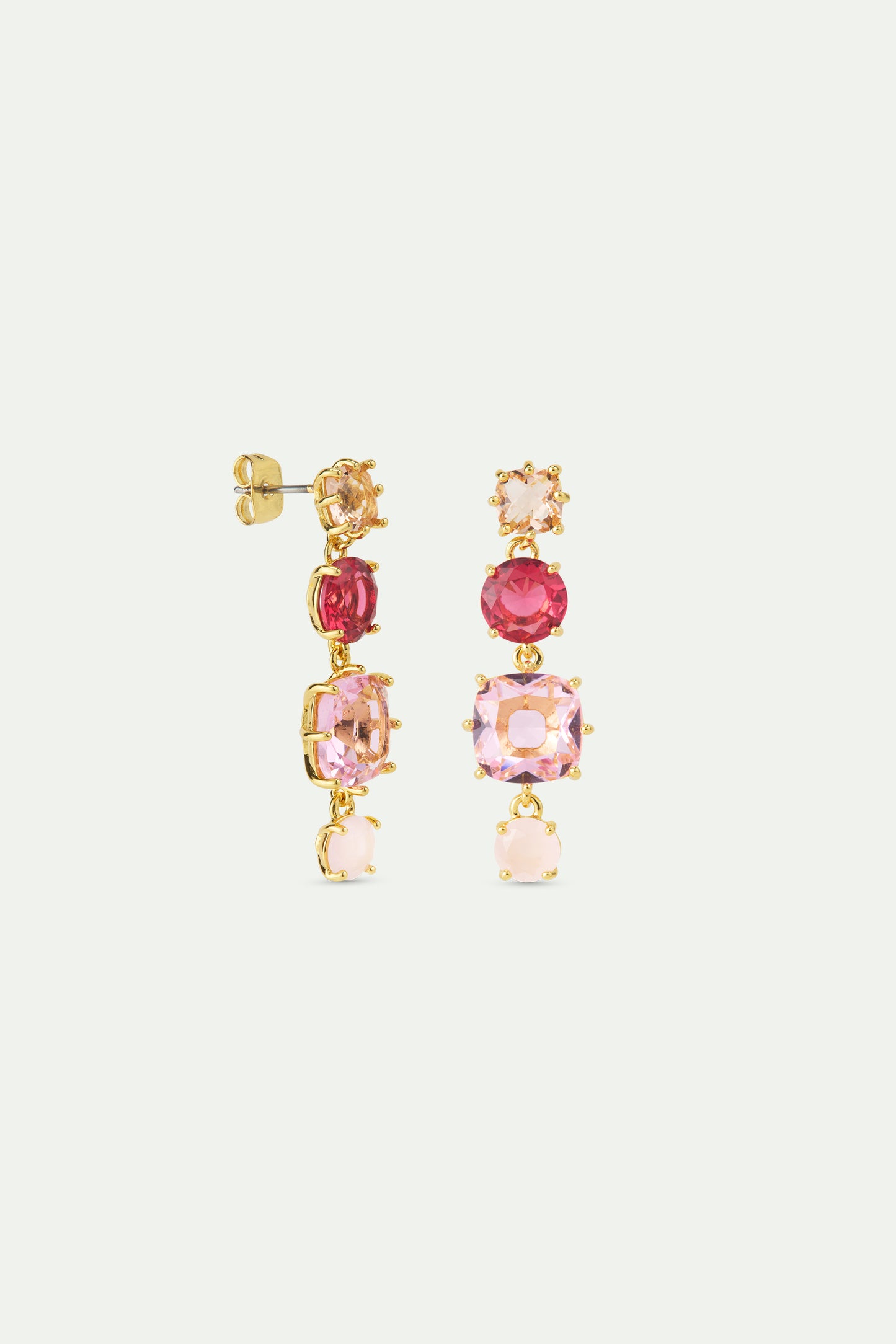 Gradient Pink Diamantine 4 Stones Earrings | AWLD1201