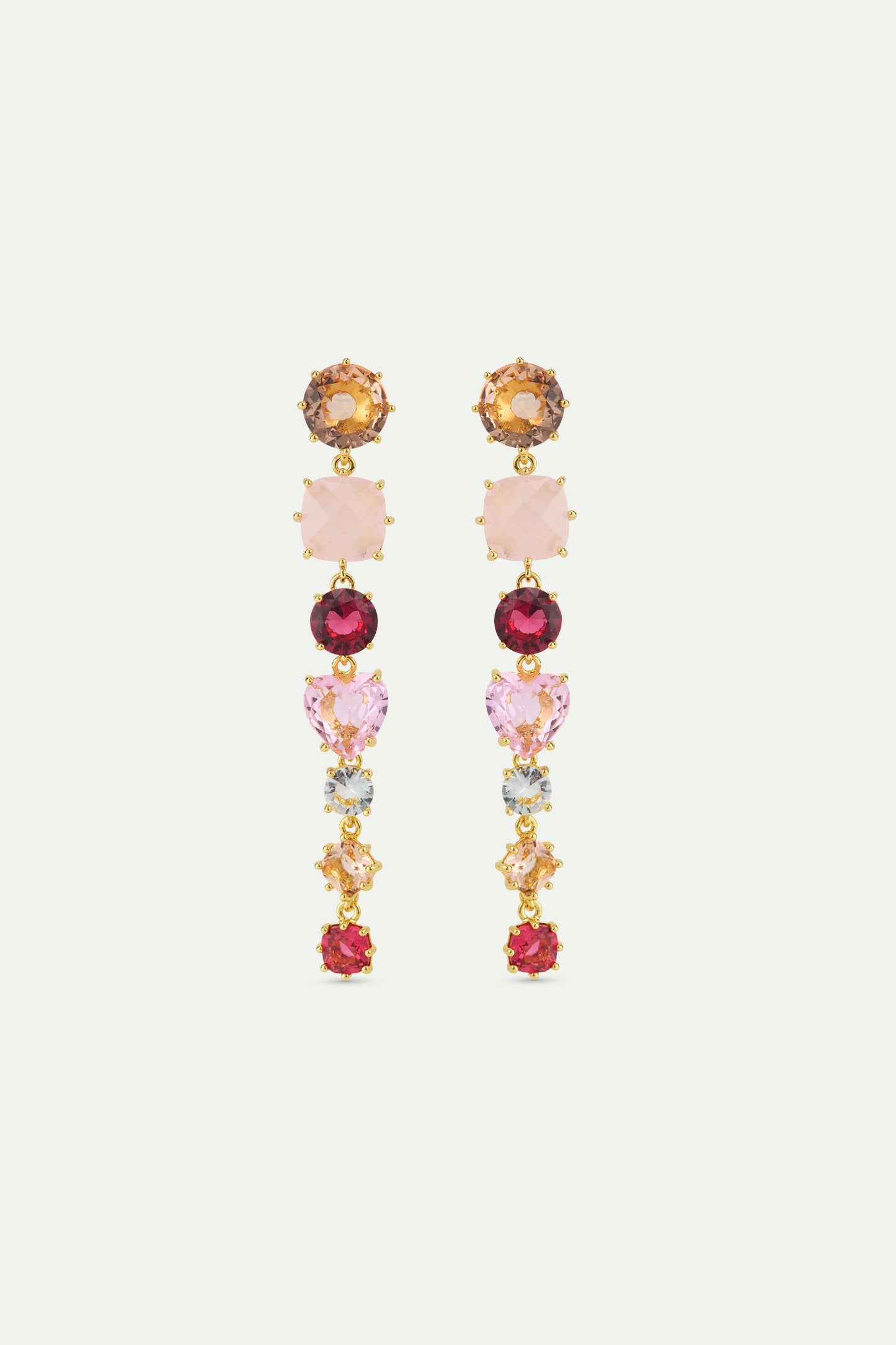 Gradient Pink Diamantine Dangle Earrings