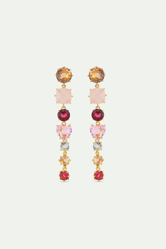 Gradient Pink Diamantine Dangle Earrings