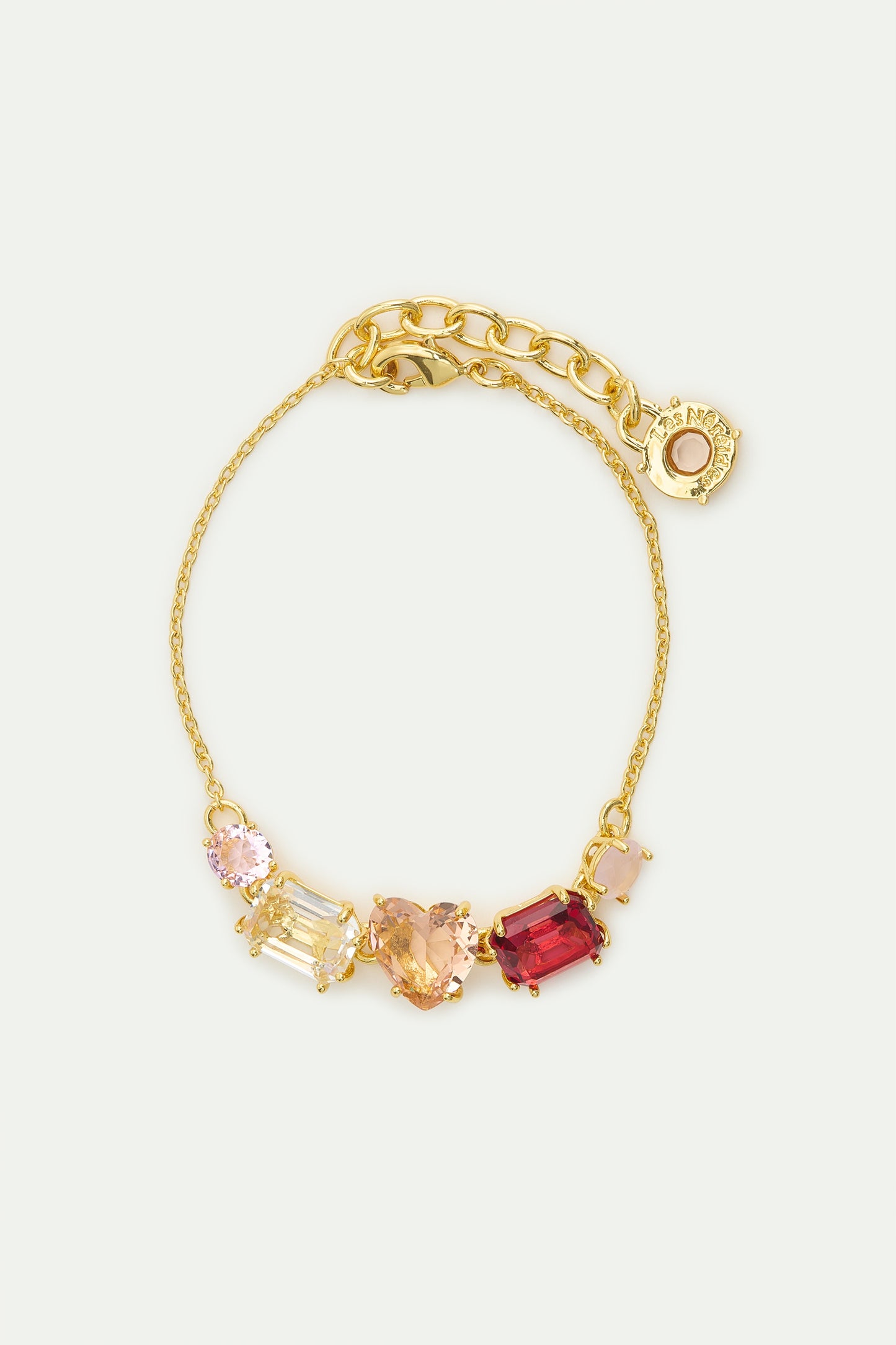 Gradient Pink Diamantine Fine Five Stones Bracelet