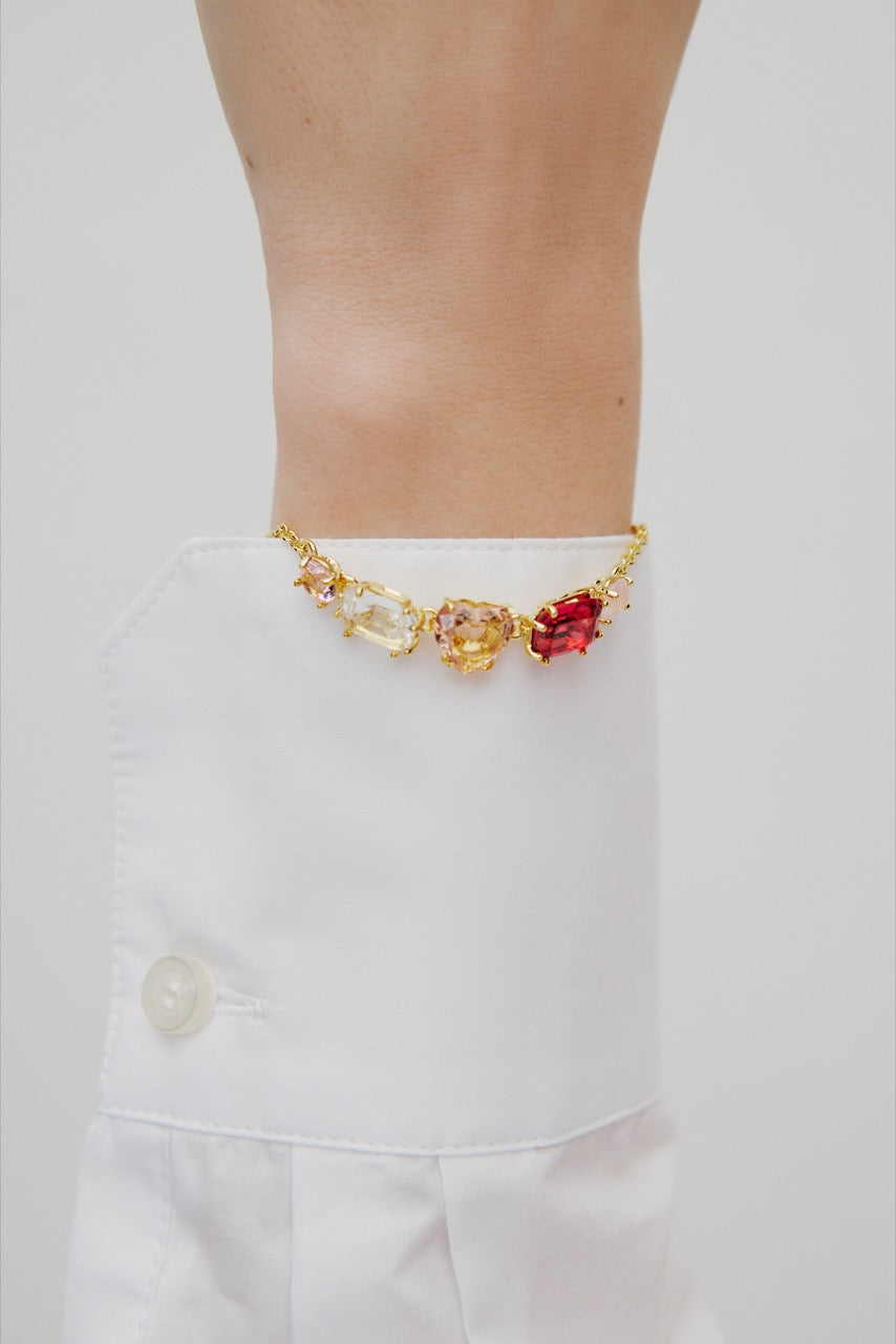 Gradient Pink Diamantine Fine Five Stones Bracelet